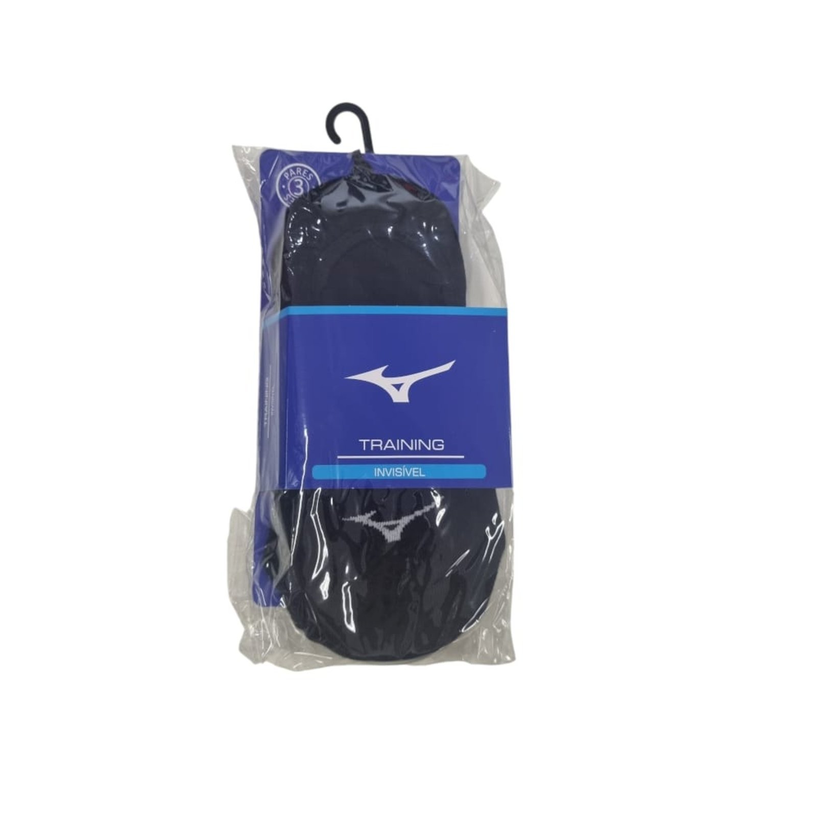 Kit Meia Mizuno Training Basic Invisível 3 pares – Preta