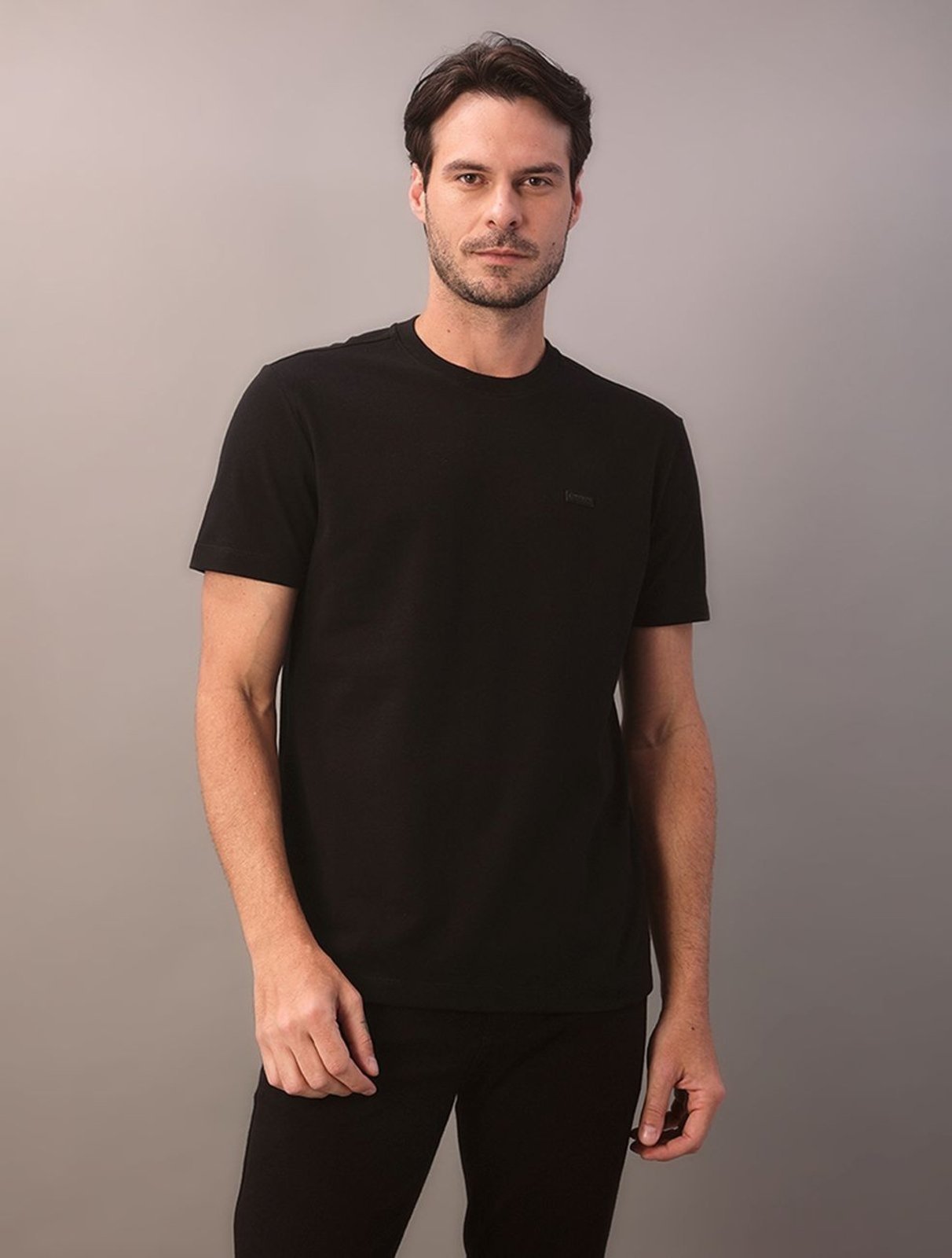 Camiseta Masculina Piquet Patch Borracha Calvin Klein - Preto Calvin Klein Jeans