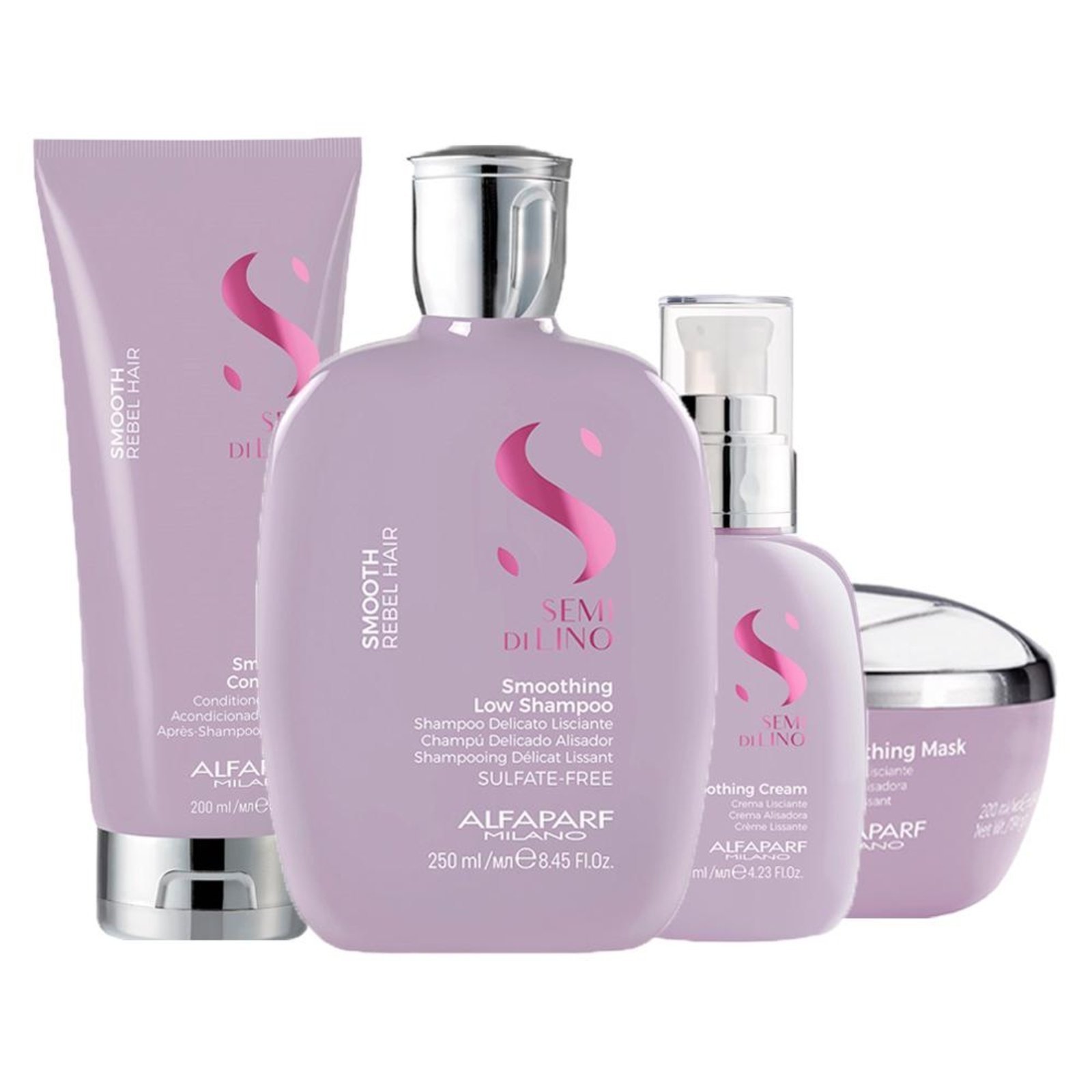 Alfaparf Semi Di Lino Smooth Shampoo, Cond, Másc e Creme