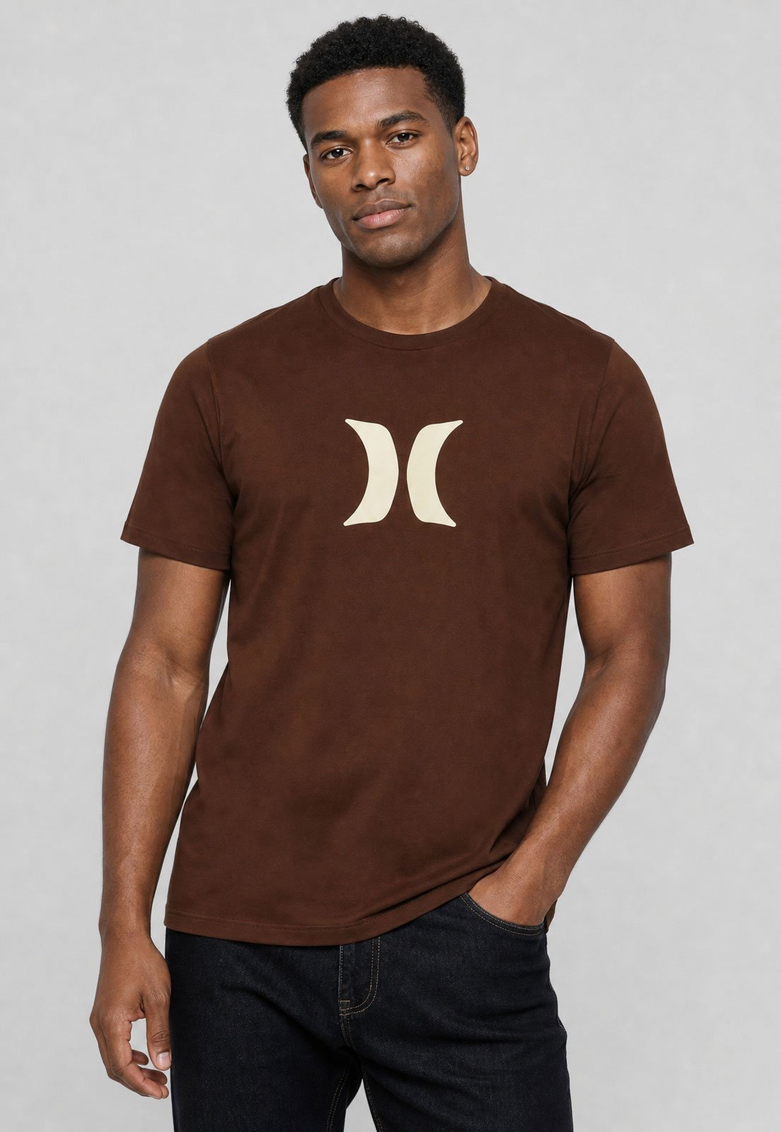 Camiseta Masculina Hurley Icon Marrom