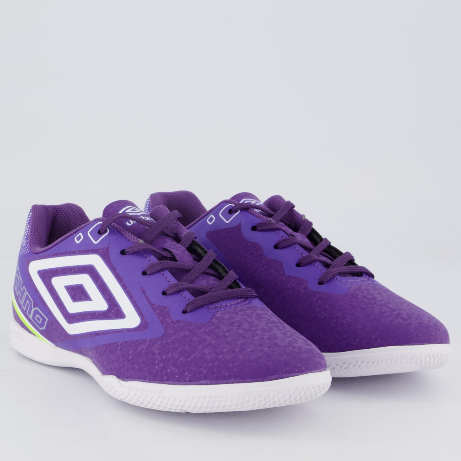 Vista 3 Infantil - Chuteira Umbro Techno II Futsal Juvenil Roxa e Branca roxo Umbro roxo