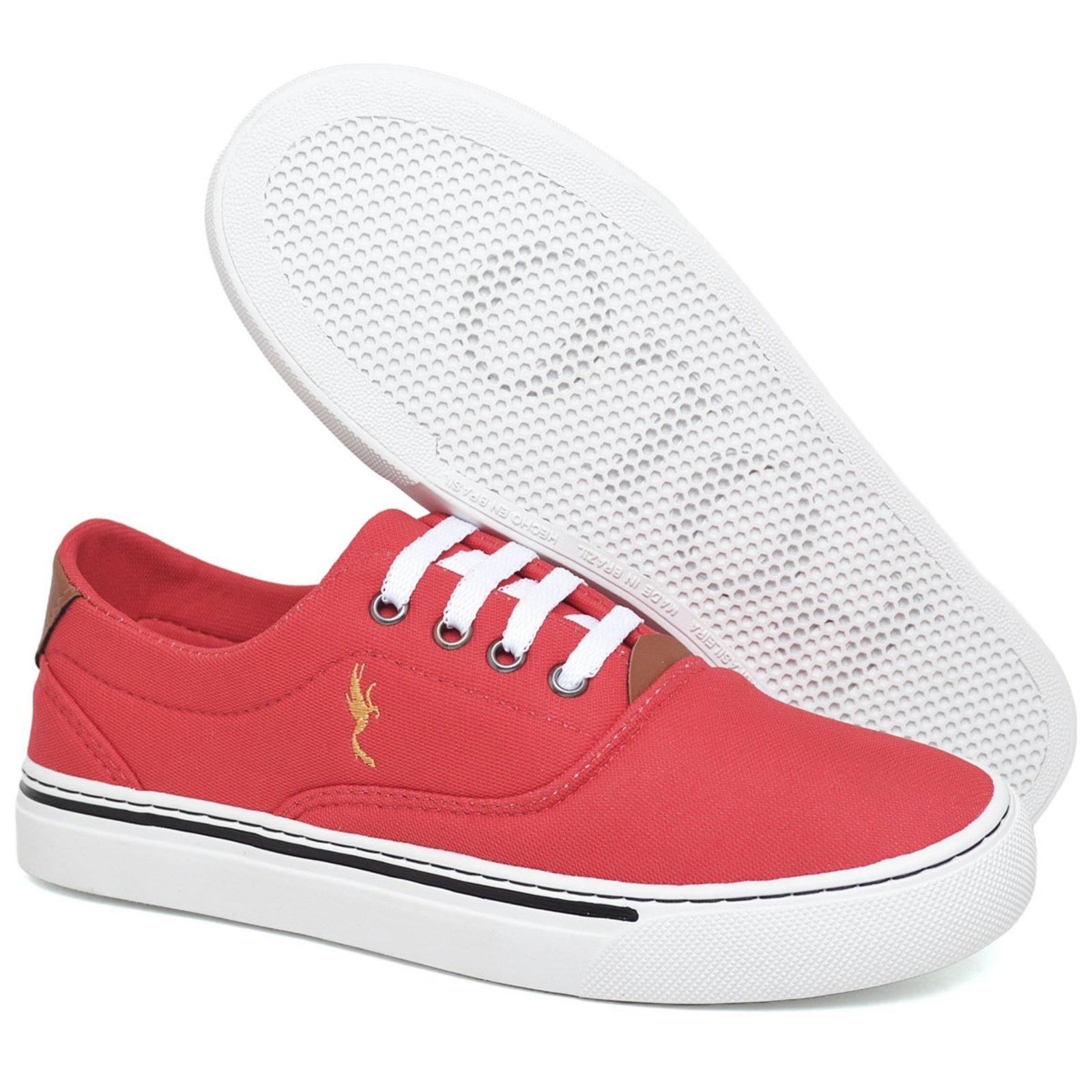 Vista 3 Tênis Sapatênis Feminino Estiloso Vermelho Polo Blu com Relógio Digital do 33 ao vermelho blu Polo Blu vermelho blu