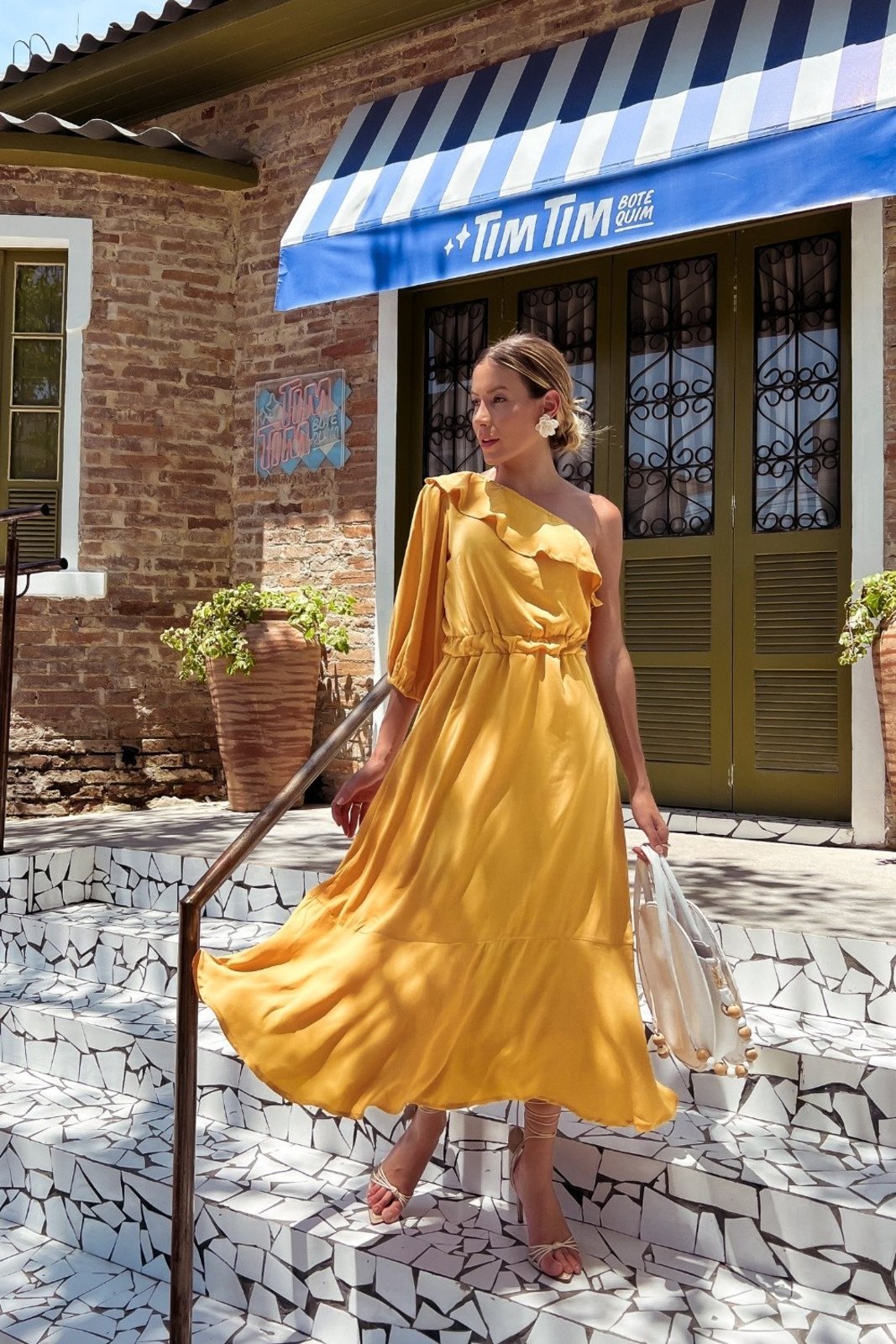 Vestido Midi Moçambique Amarelo