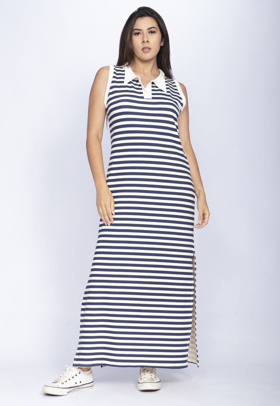 Vestido CabanaFree Midi Regata Polo Navy