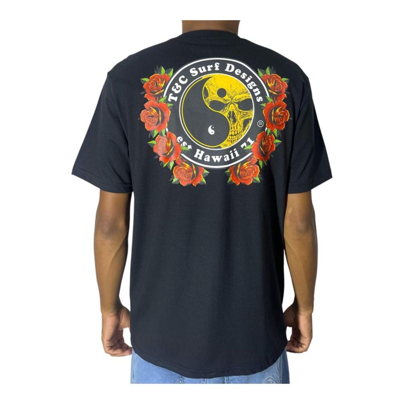 Town & Country Camiseta Classic Skull And Roses - Preto
