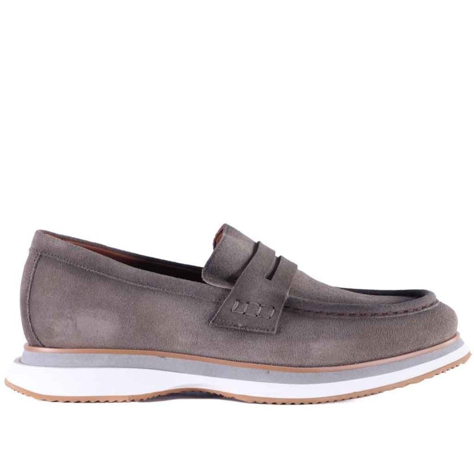 Mocassim Masculino em Couro Zariff Lon021 Zariff Cinza