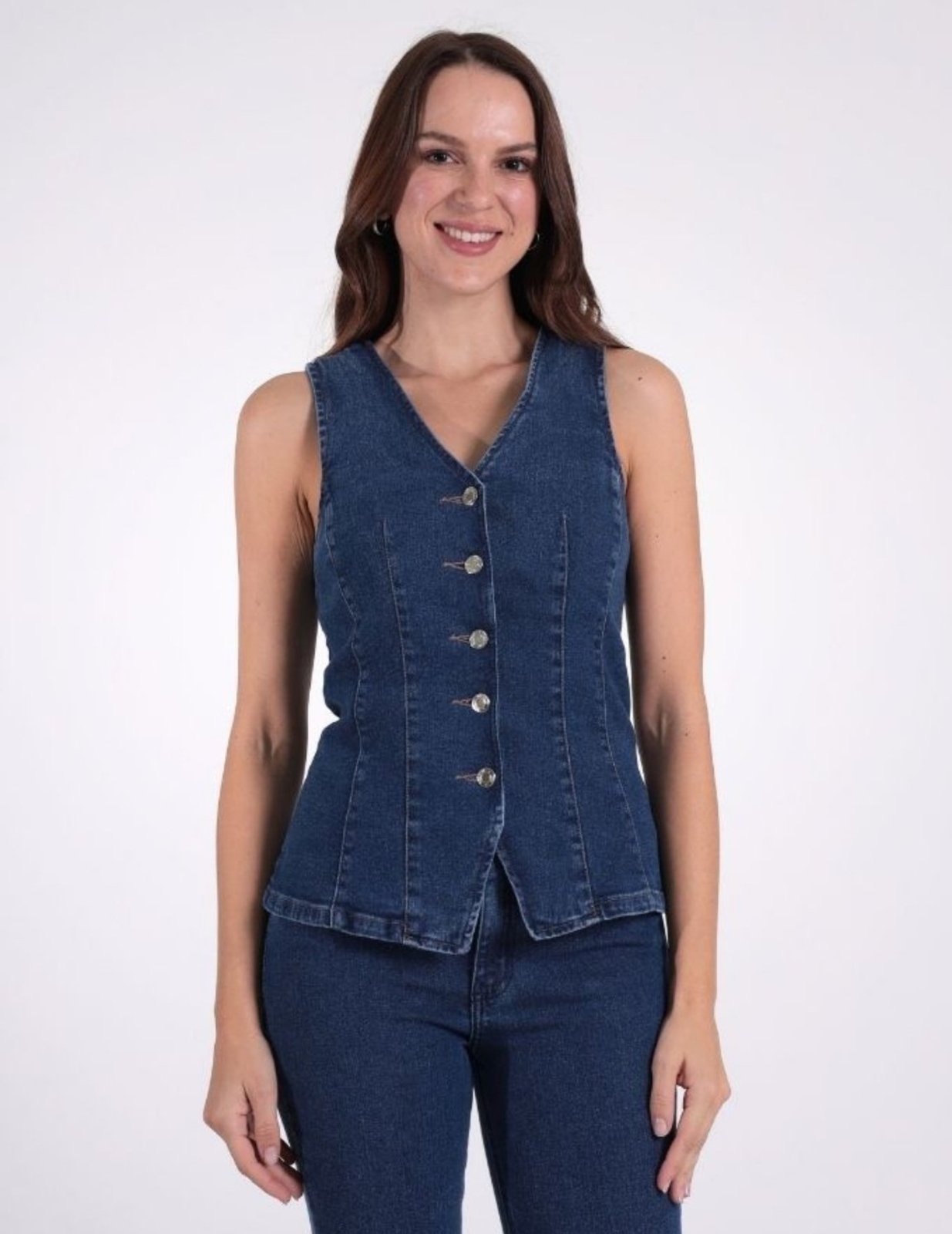 Colete Jeans Feminino Recorte Princesa Revanche - CO.FEM.00028