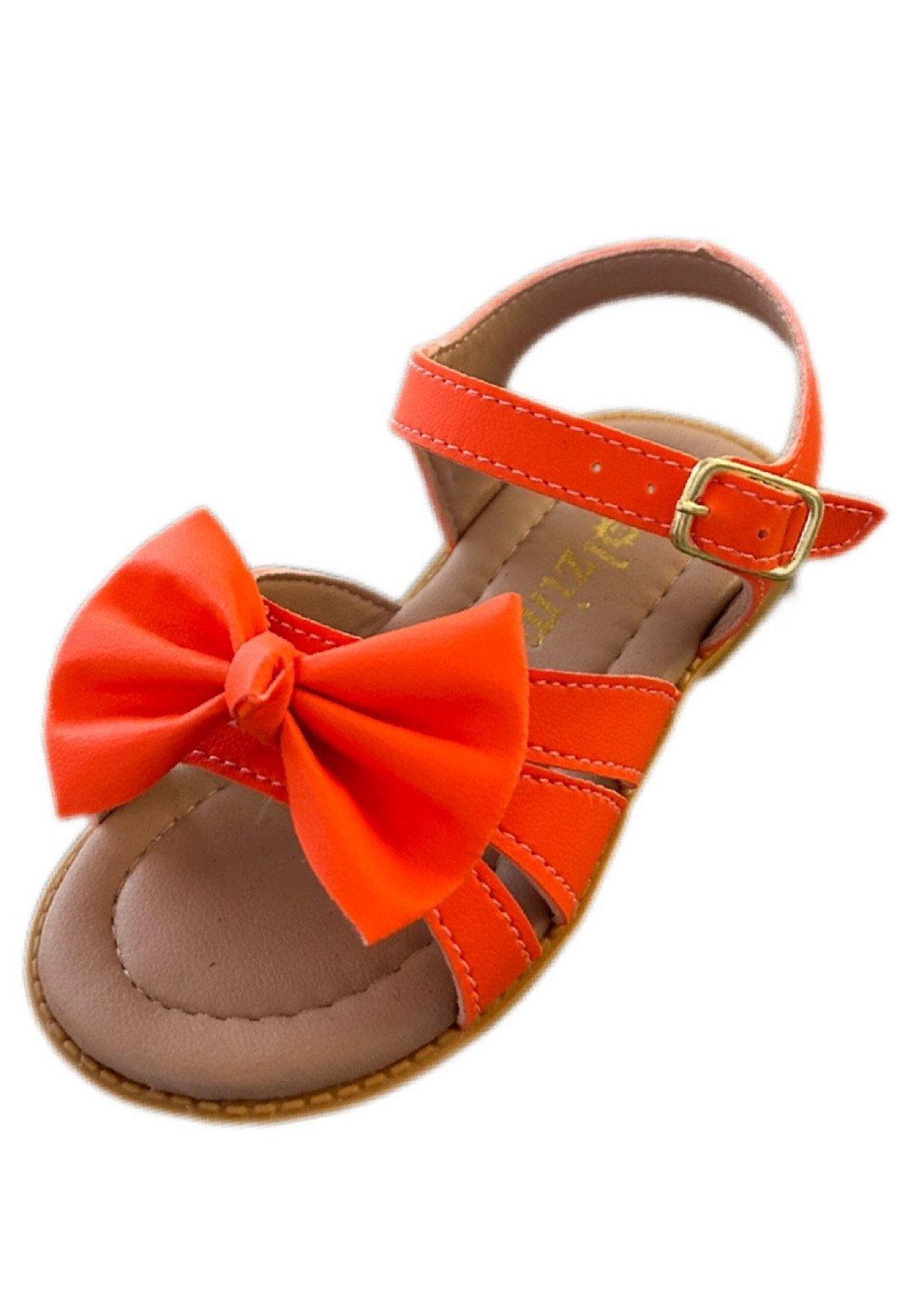 Infantil – Sandália menina infanil Solzim aranha Laço laranja