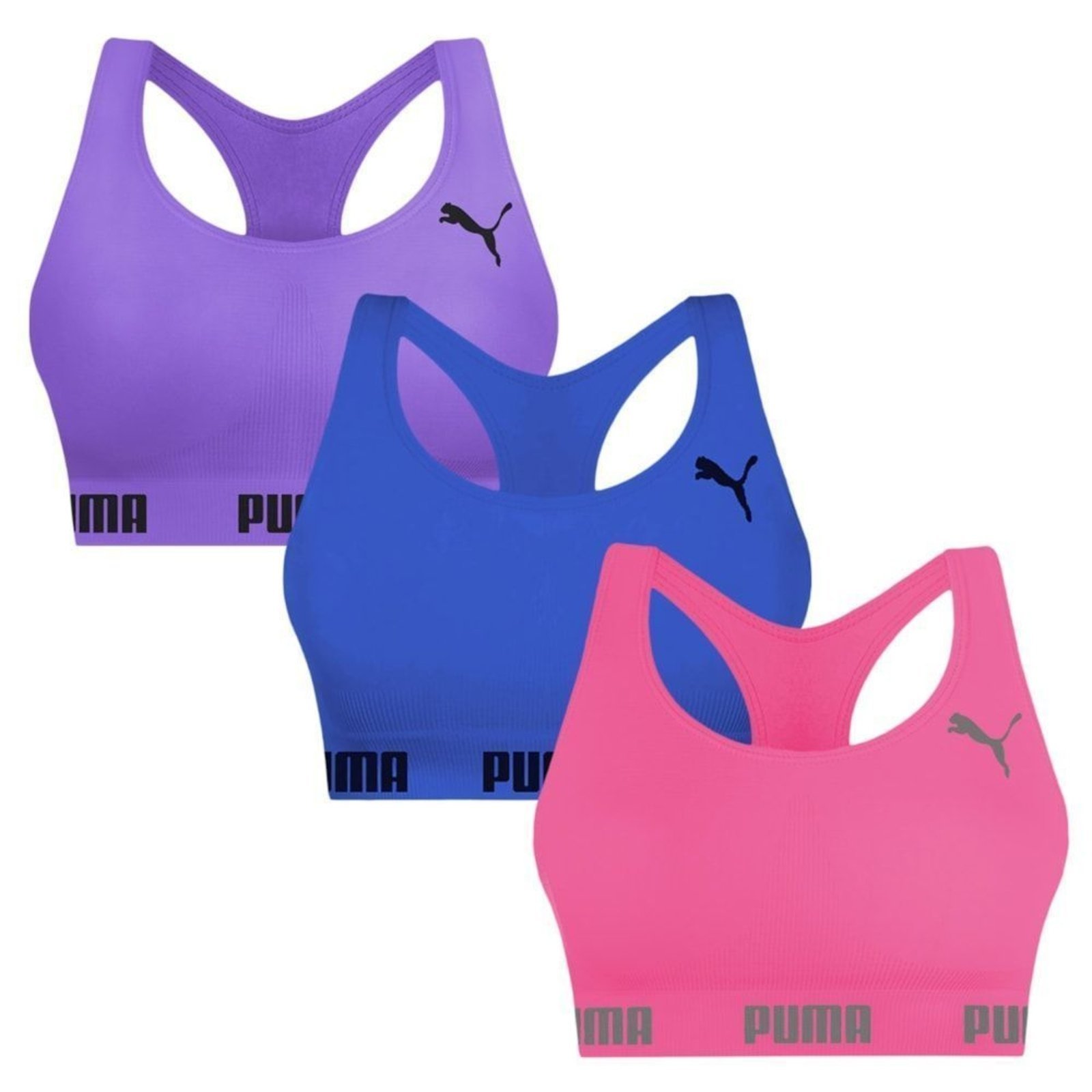Kit 3 Tops Puma Nadador Sem Costura Feminino – Rosa – puma