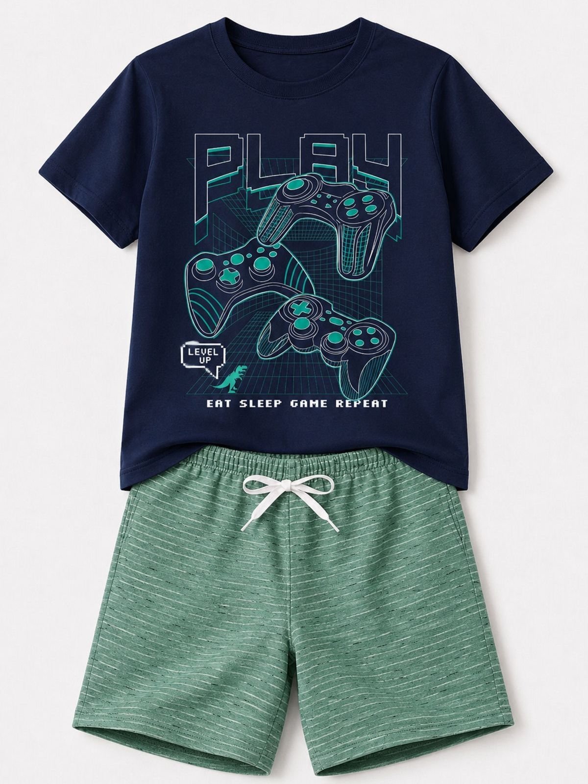Infantil - Conjunto Masculina Algodão Play Marinho