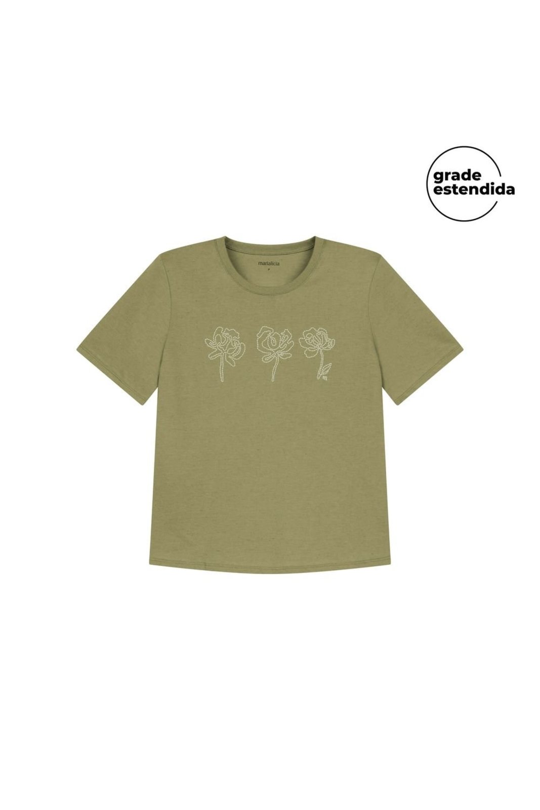 T-Shirt Feminina Fores em Puff Marialícia Verde