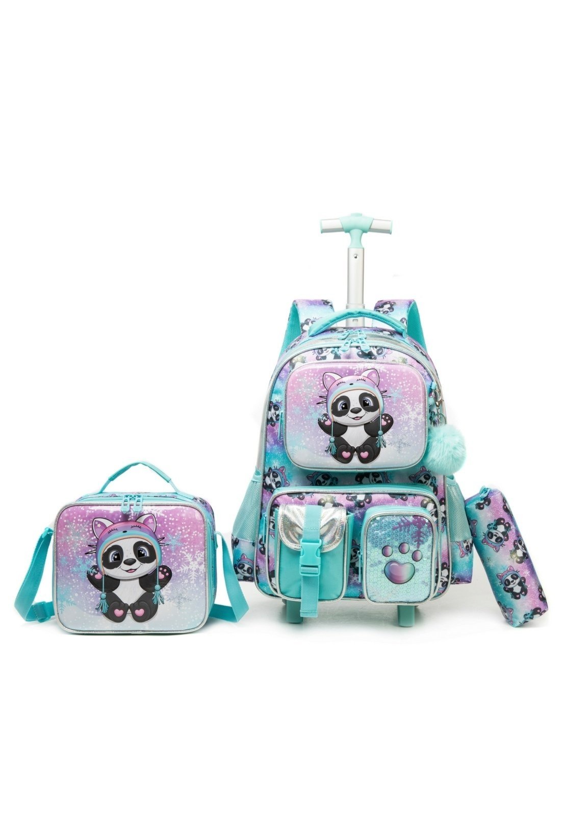 Infantil - Kit Com Rodinhas Crossgear Com Lancheira Estojo Reforçada