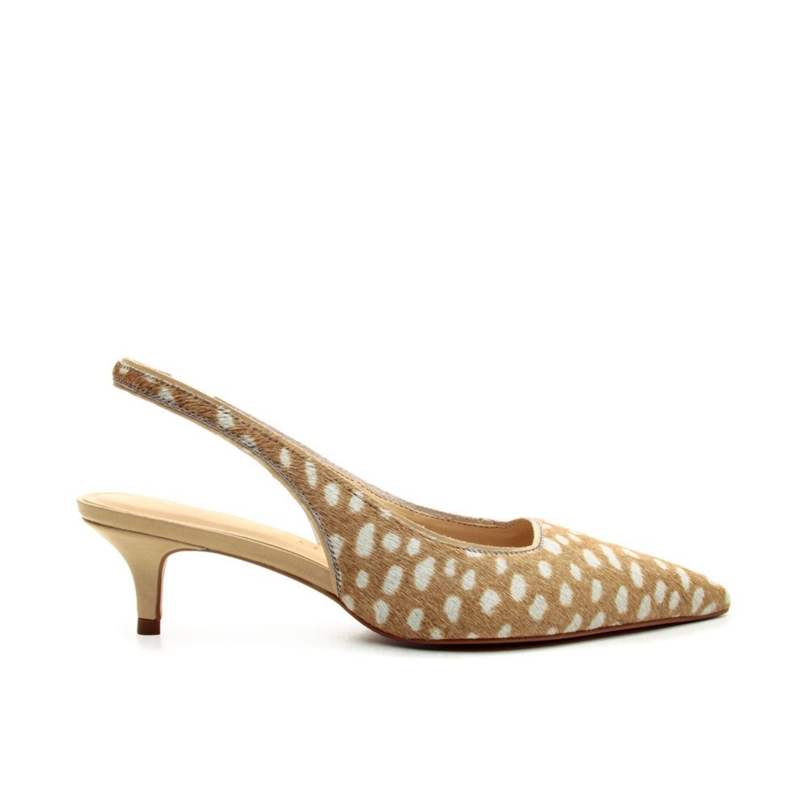 Slingback Couro Animal Print Salto Baixo Cecconello 2882002-3