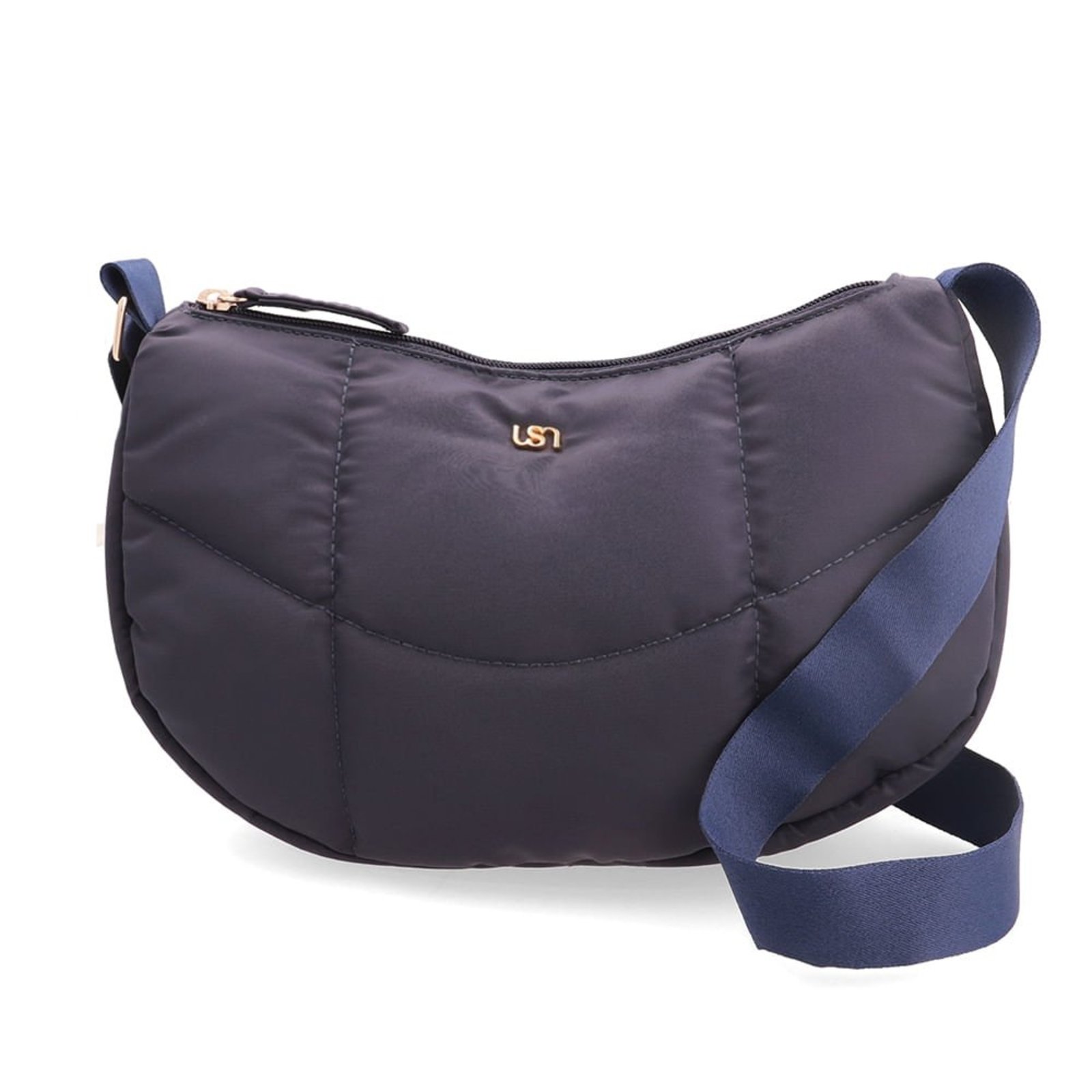 Bolsa Tiracolo Nylon Azul Matelassê