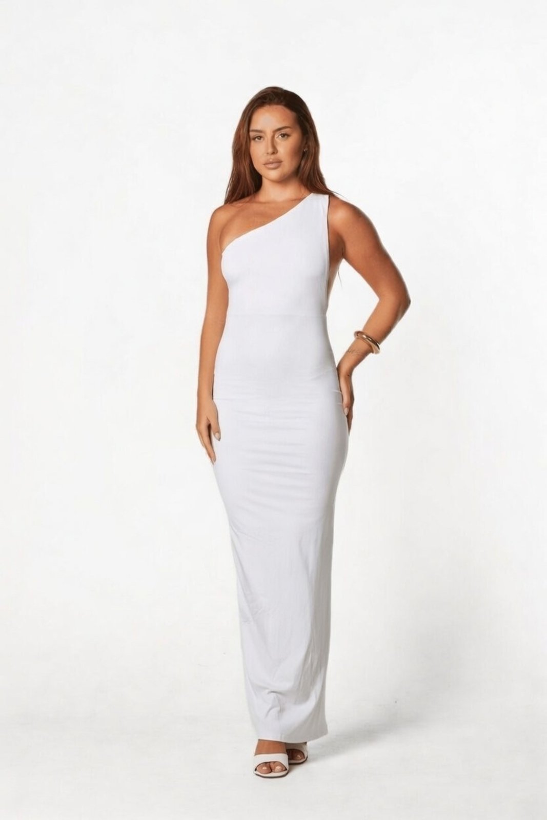 Vestido Longo D Bell Outlet Fashion Manga Nula Branco