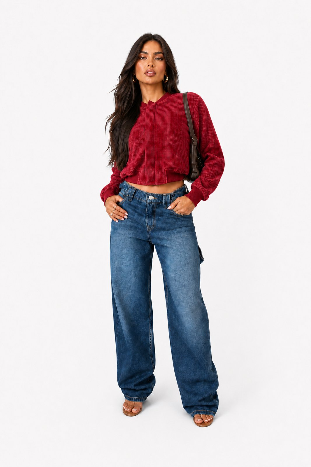 Casaco D Bell Outlet Fashion Texturizado Vermelho