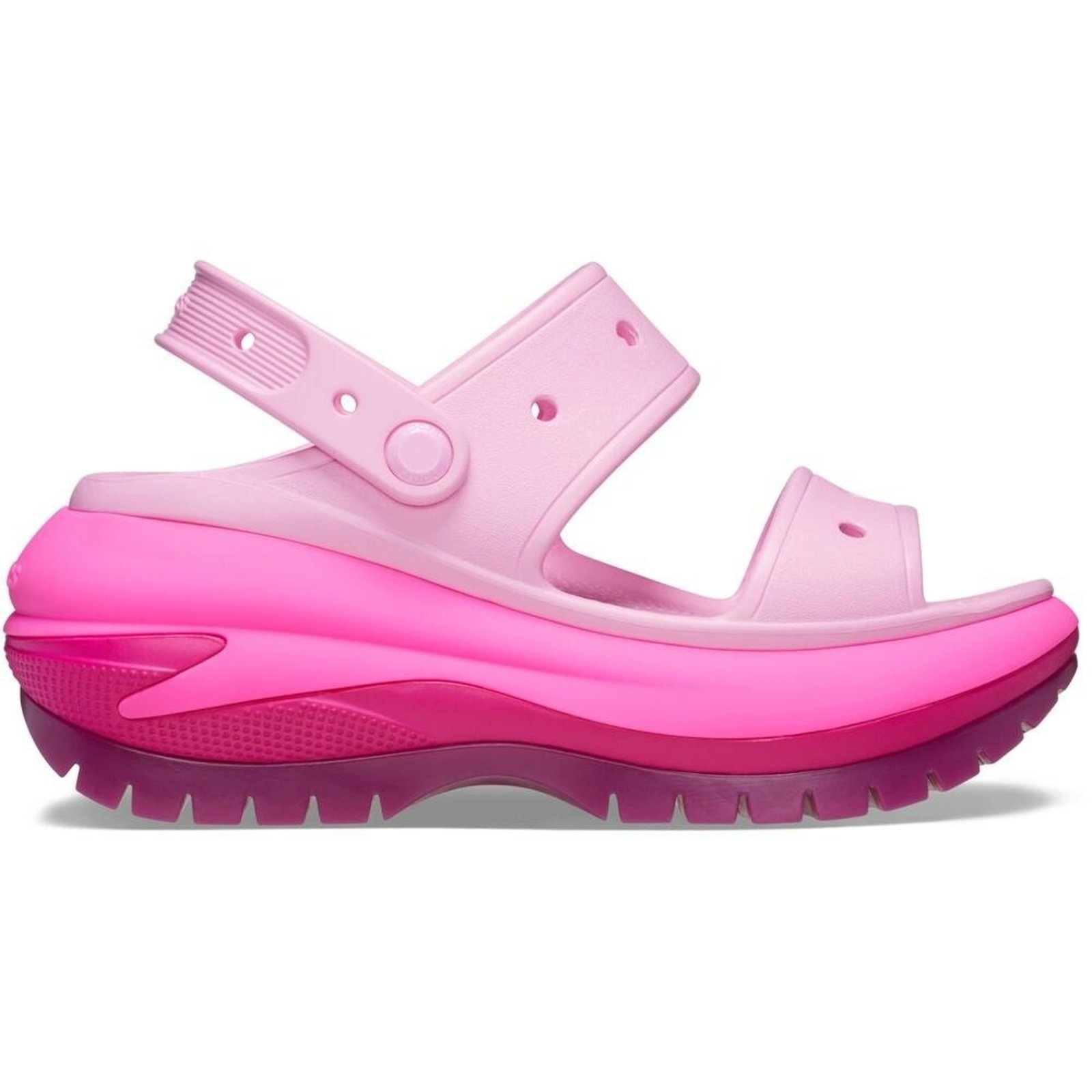 Sandália crocs mega crush matte sandal pink tweed/multi Rosa