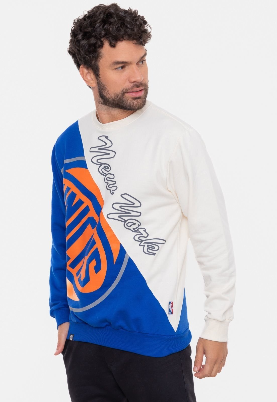 Moletom NBA Wordmark New York Knicks Off White
