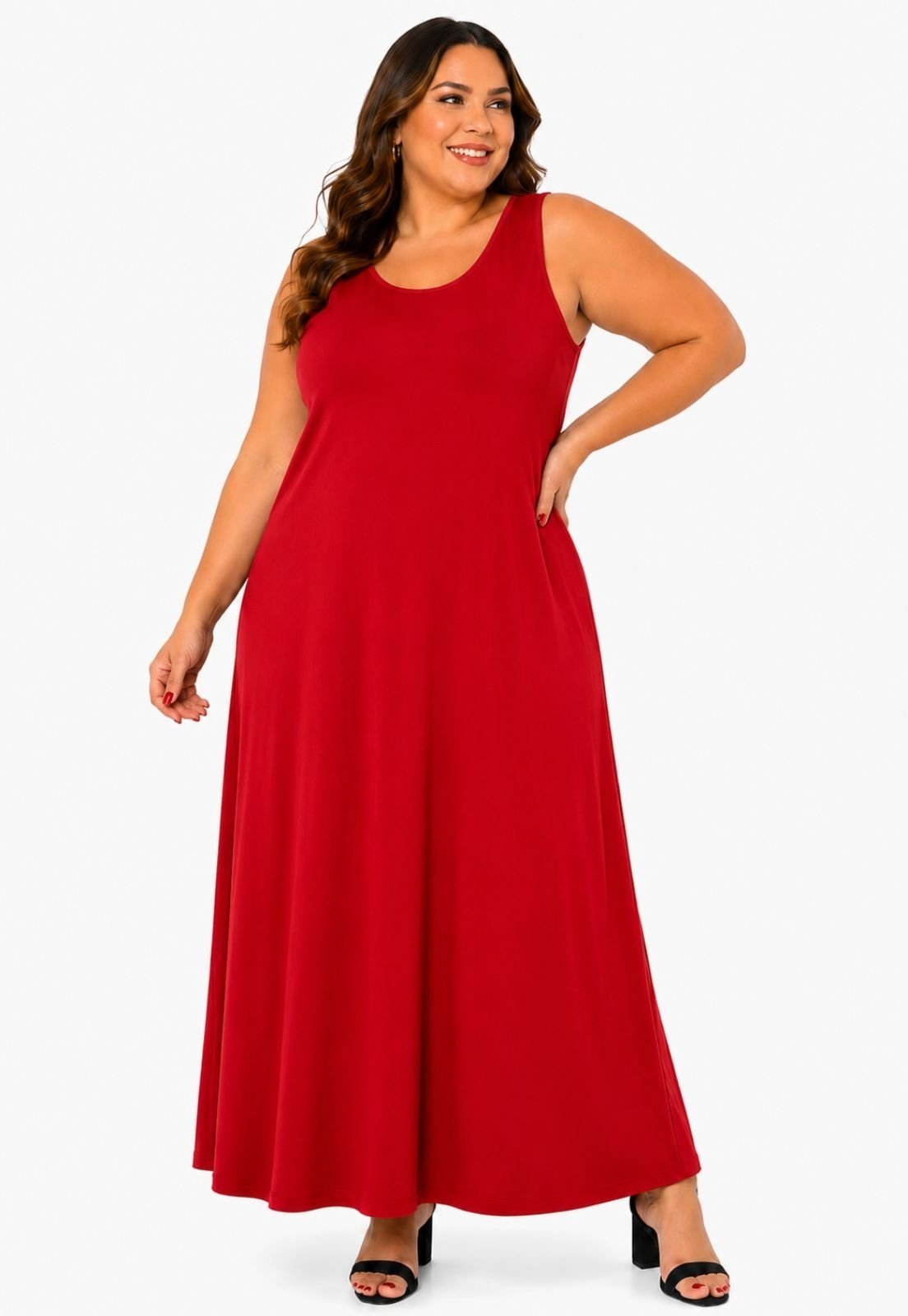 Vestido Plus Size Longo Vermelho