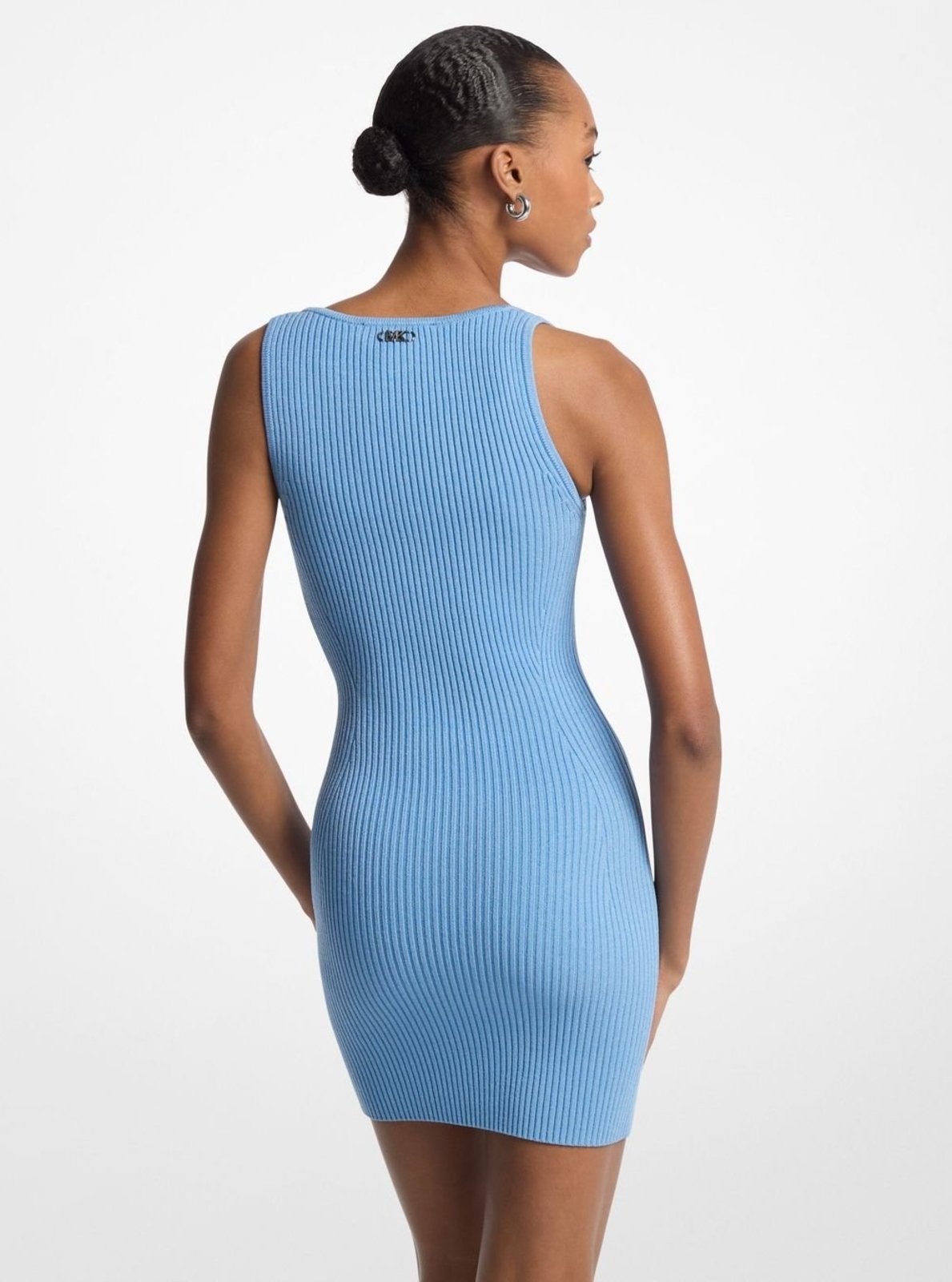 Vista 3 Vestido Curto Em Viscose Ms5830i33d474 Michael Kors azul Michael Kors azul