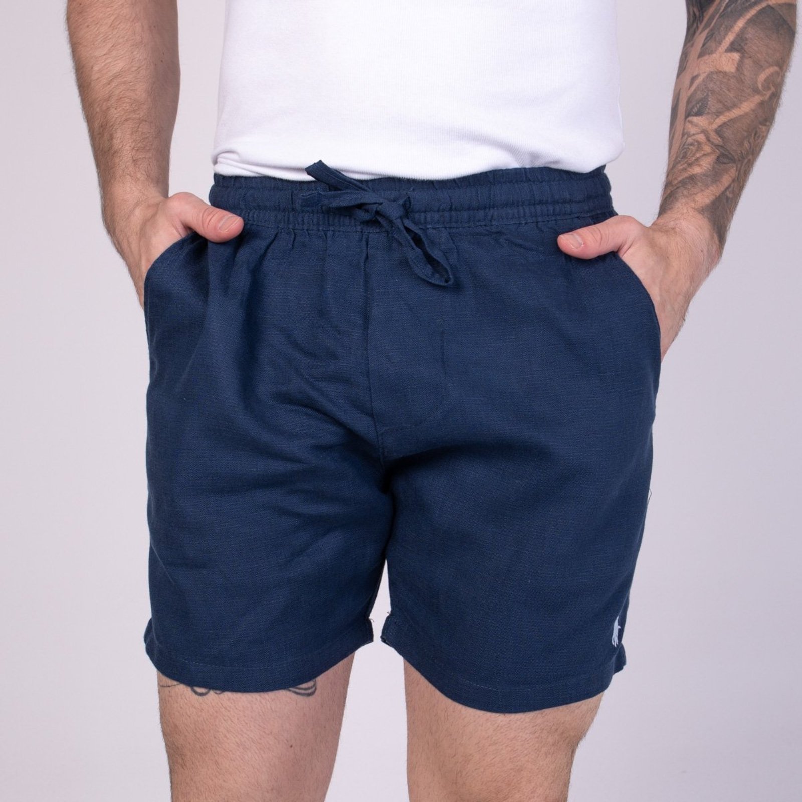 Shorts RL Linho Azul Marinho