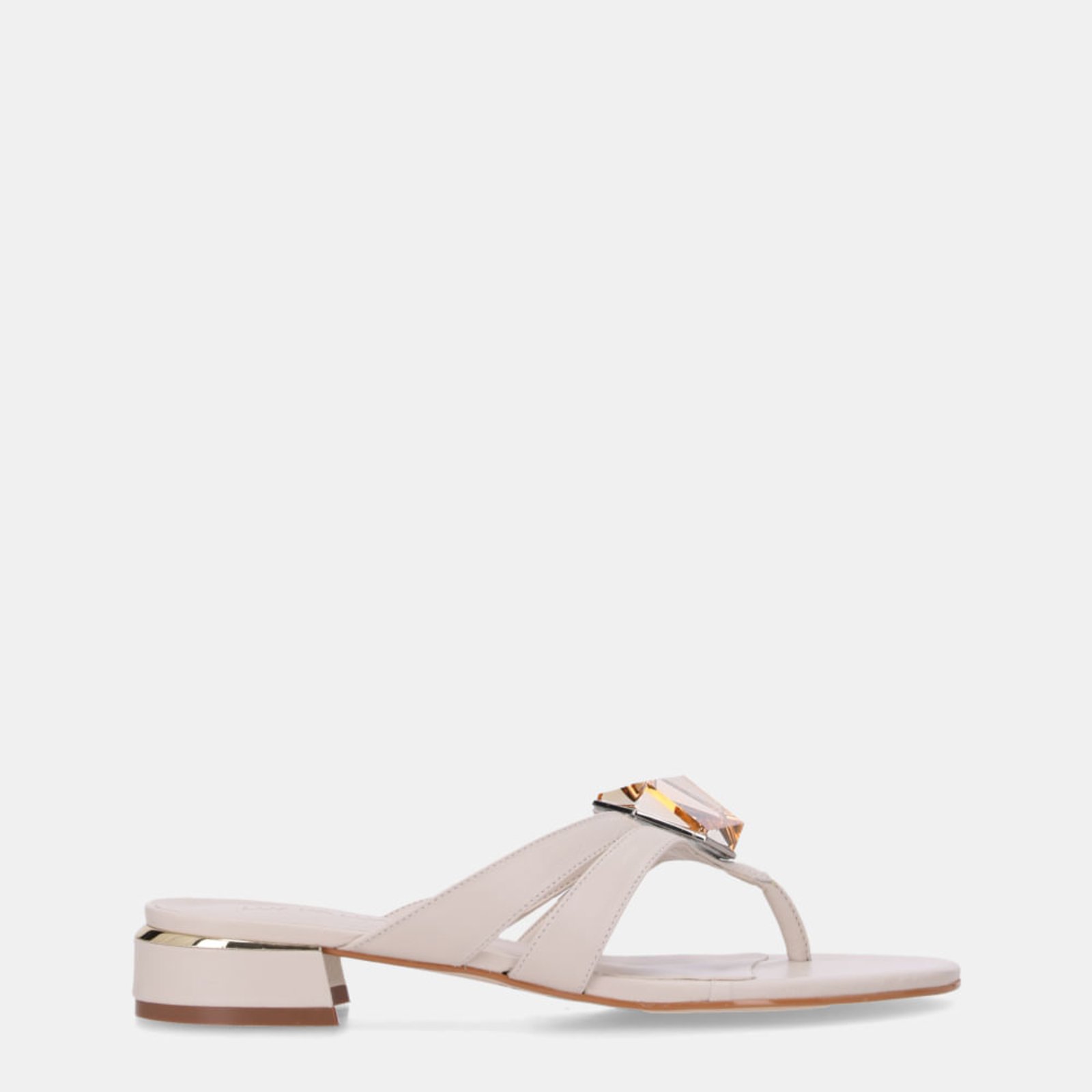 Chinelo Couro Saara Panna - 80910025 Luz da Lua