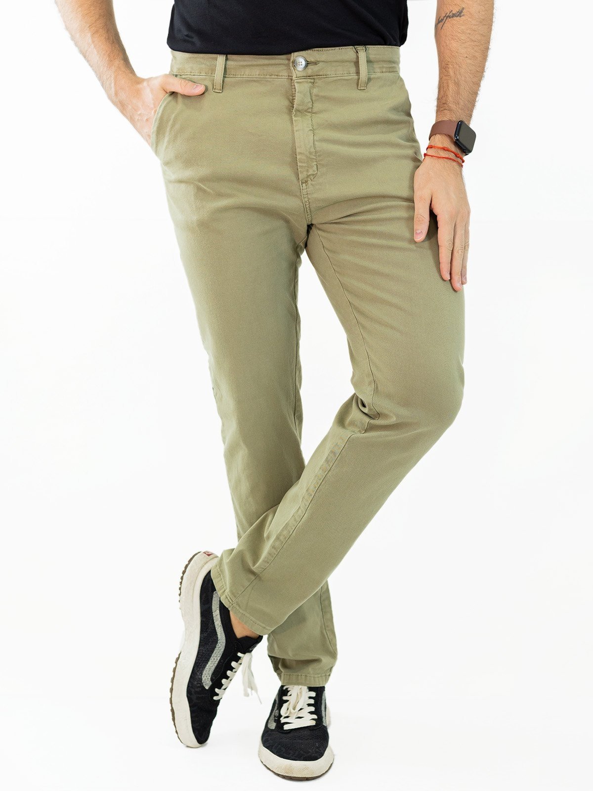 Calça Masculina Slim Sarja Tons Neutros Elastano Anticorpus
