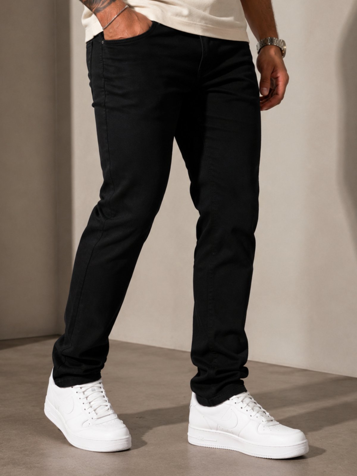 Calça Masculina Slim Preta Yellow Jeans Premium Stretch Modelagem Moderna Conforto Casual