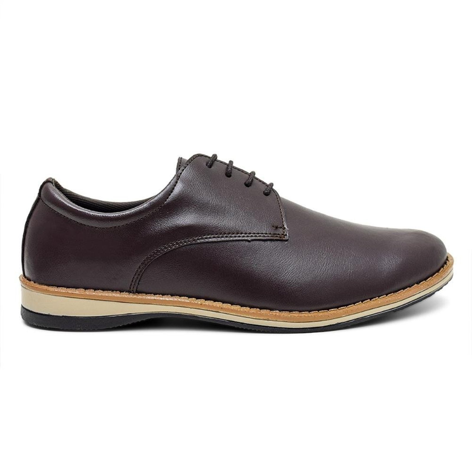 Sapato Oxford Casual Masculino Conforto Marrom 37 Marrom