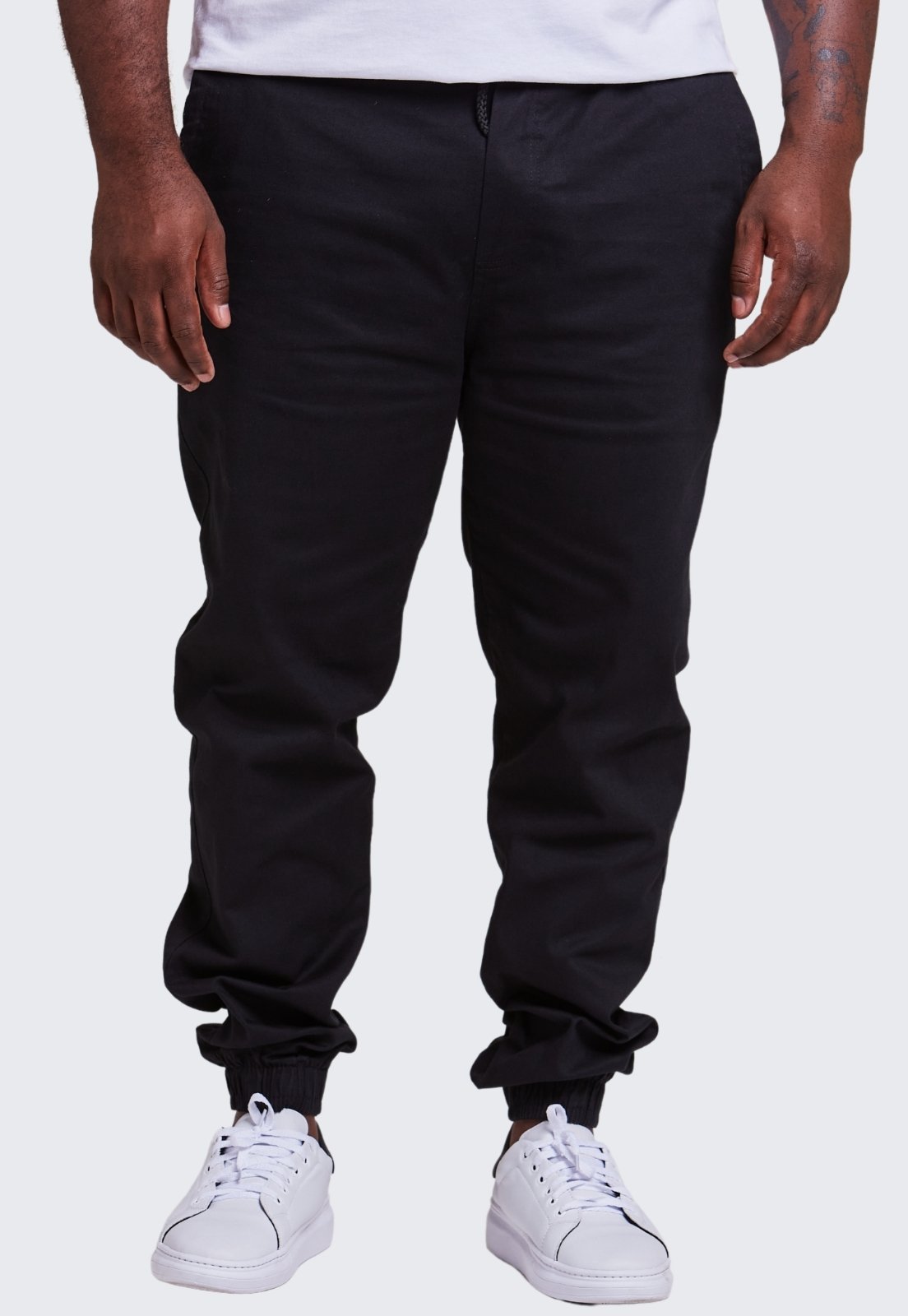 Calça Jogger Plus Size Masculina Com Punho Daze Modas Preto