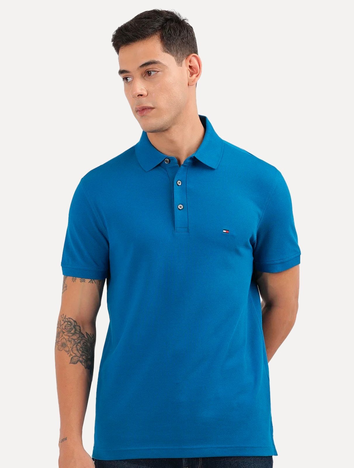 Polo Tommy Hilfiger Masculina Slim Piquet 1985 Vibrant Azul Royal