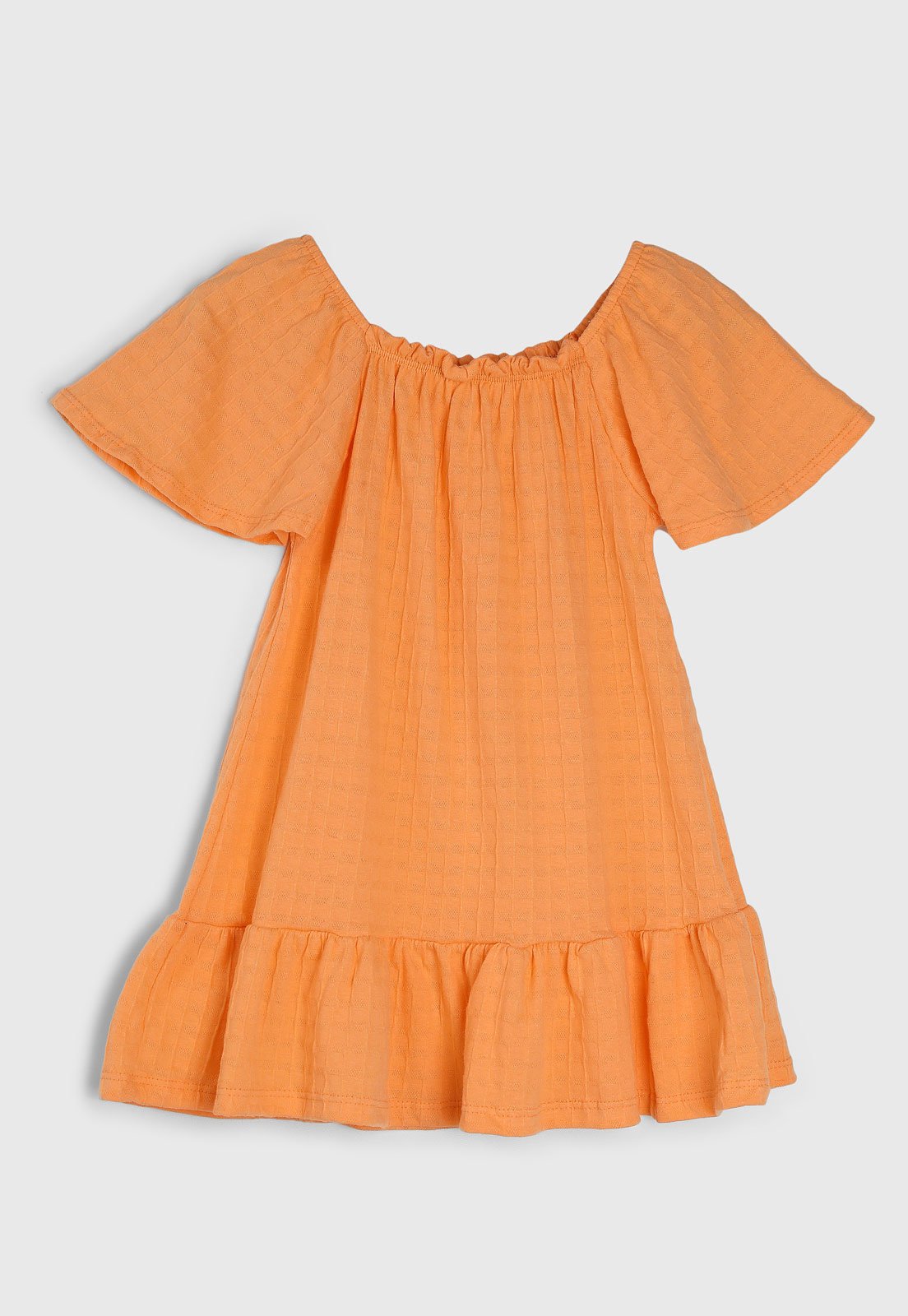 Infantil – Vestido Brandili Ombro a Ombro com Bolsa Laranja