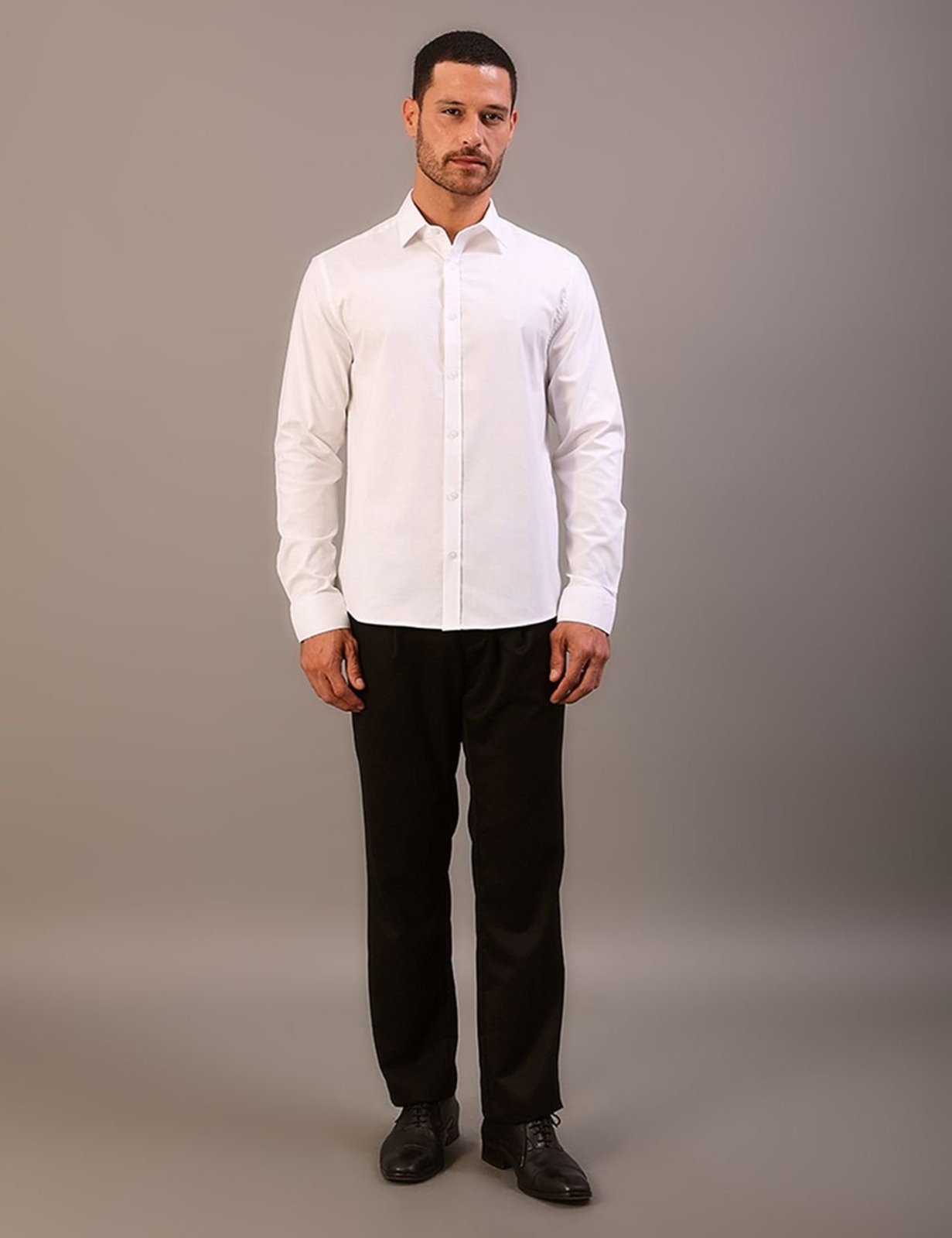 Camisa Manga Longa Regular Oxford Com Elastano - Branco Calvin Klein Jeans