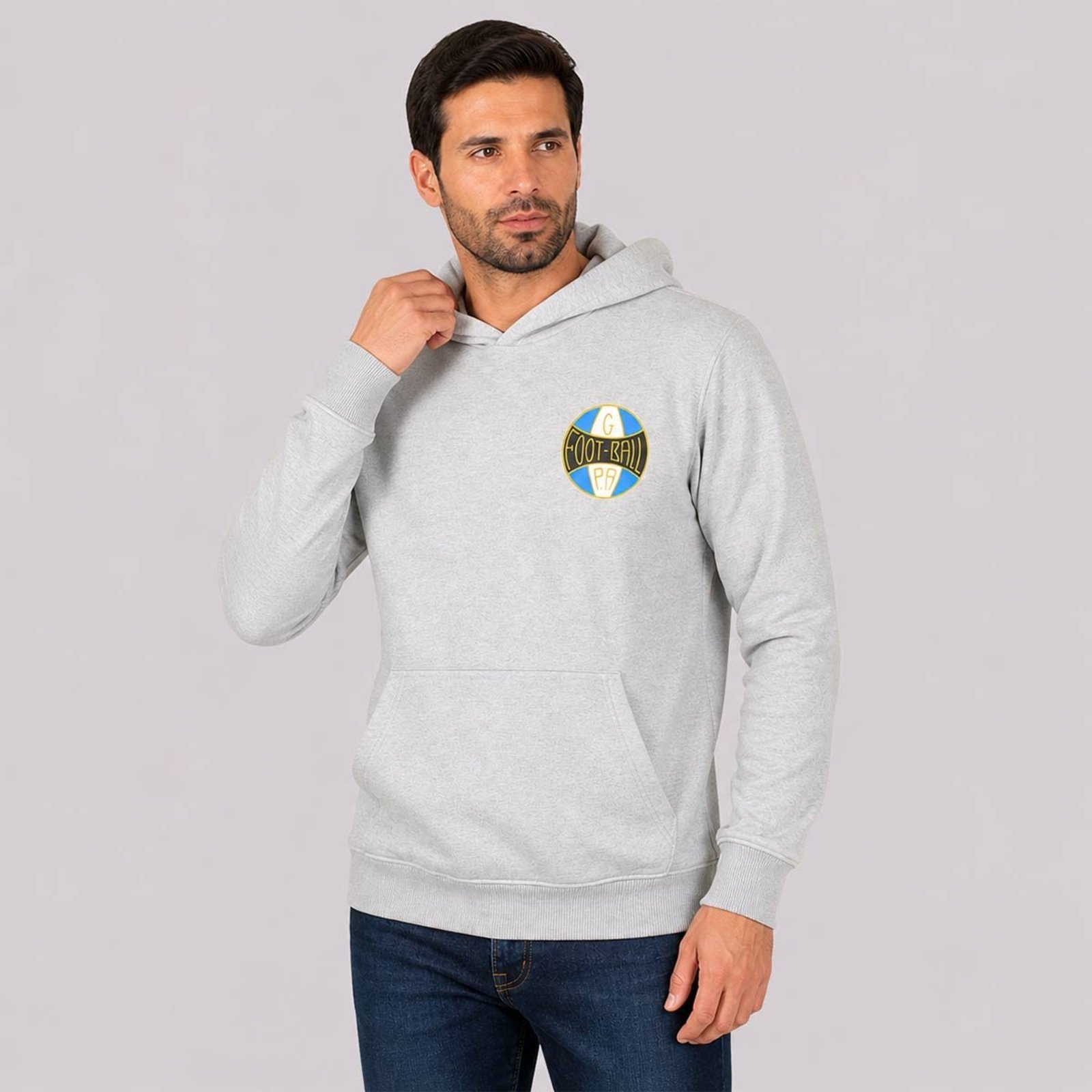 Moletom Grêmio Canguru Cinza Retrô