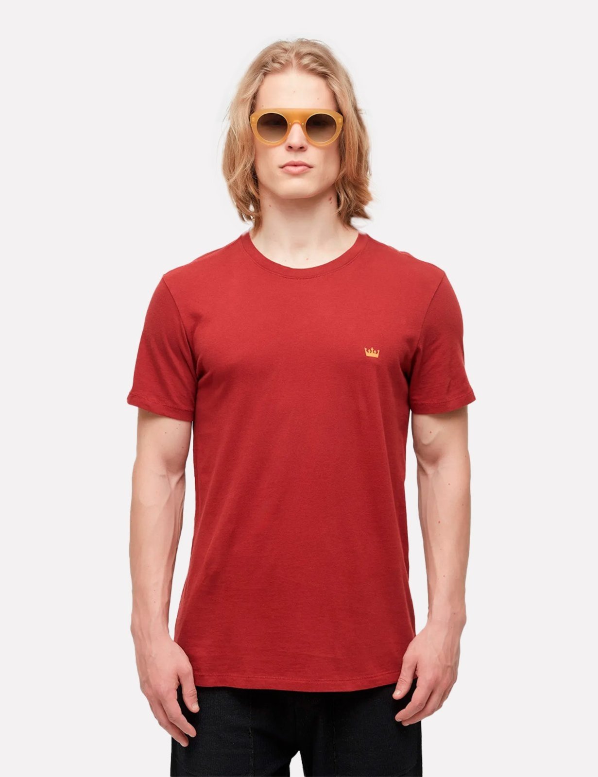 Camiseta Osklen Masculina Soft Used Gold Crown Regular Bordô