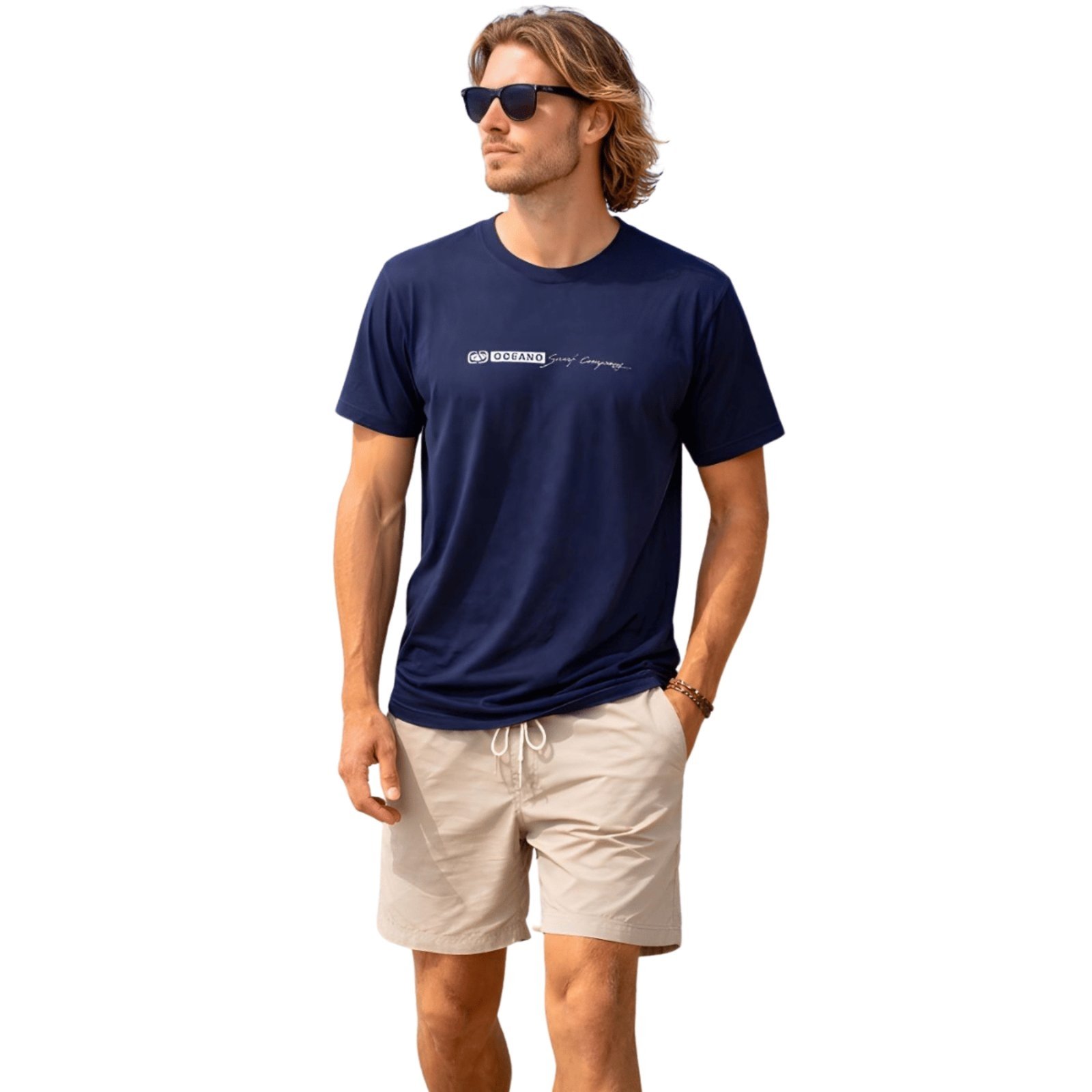Camiseta Masculina Long Tech Gold Oceano