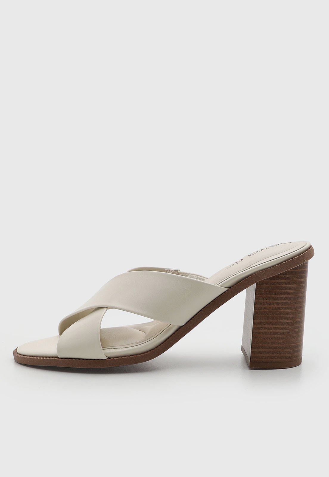 Sandália Feminina Beira Rio Salto Alto Sintético Off-White