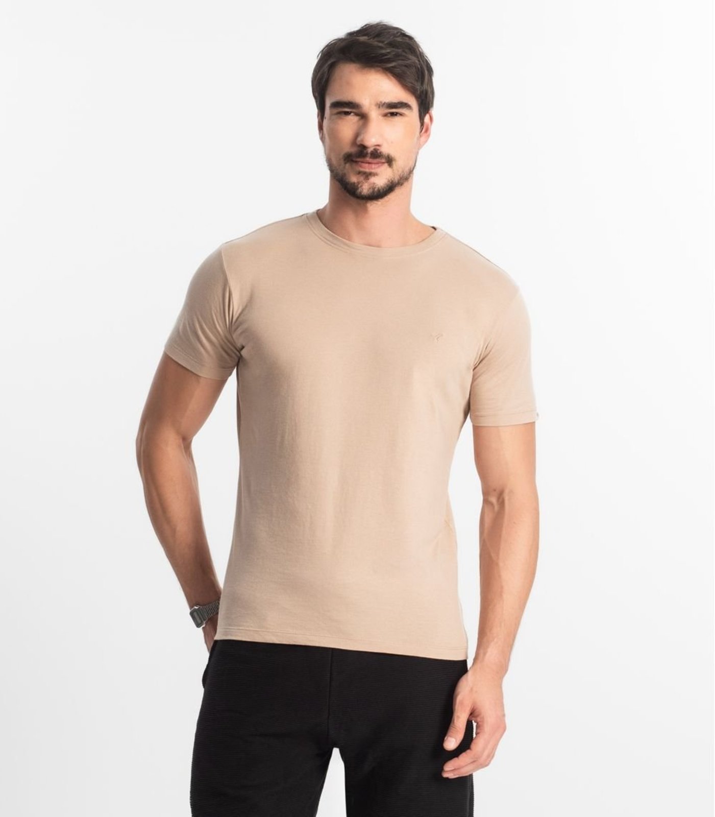 Camiseta Masculina Básica Select Marrom