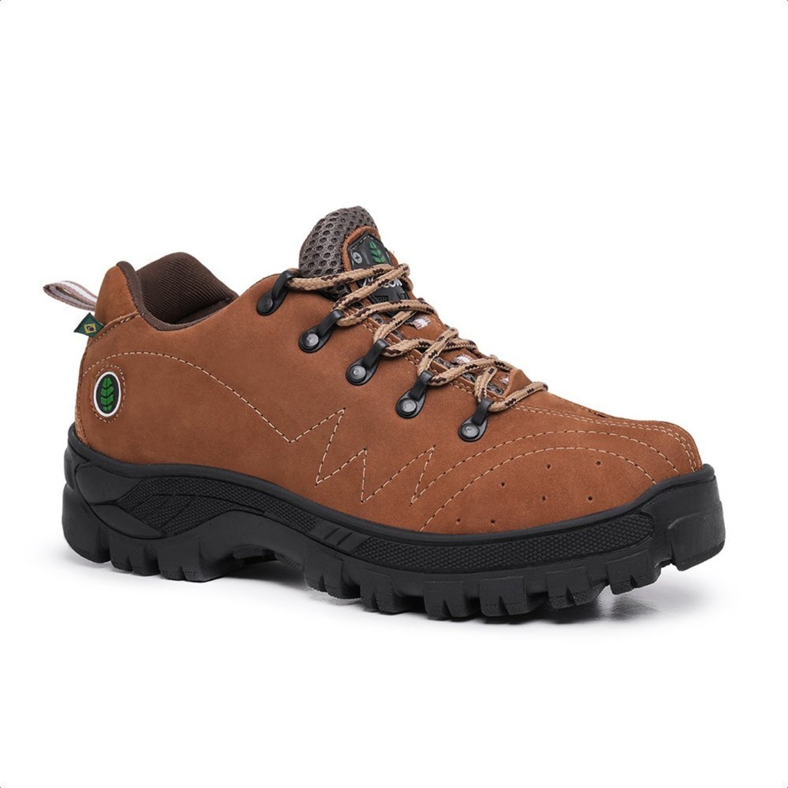 Coturno Adventure Accona Cano Curto em Couro Castor 8000NC
