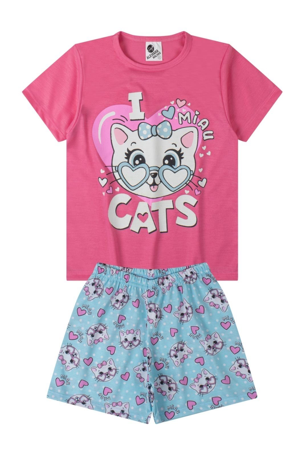 Vista 2 Pijama Menina Chicletes Alemara rosa Alemara rosa