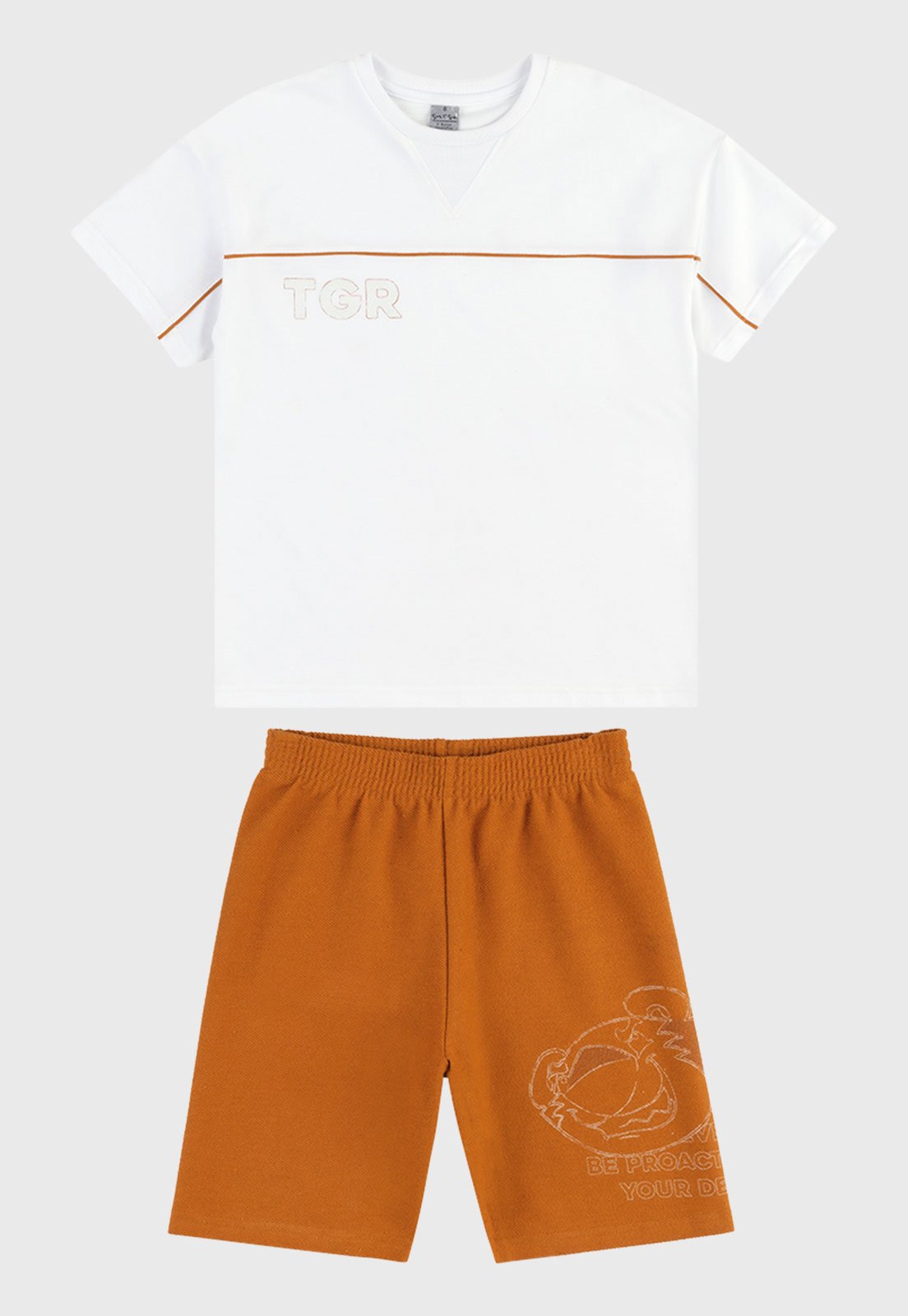 Infantil - Conjunto Tigor T. Tigre Curto Logo Laranja