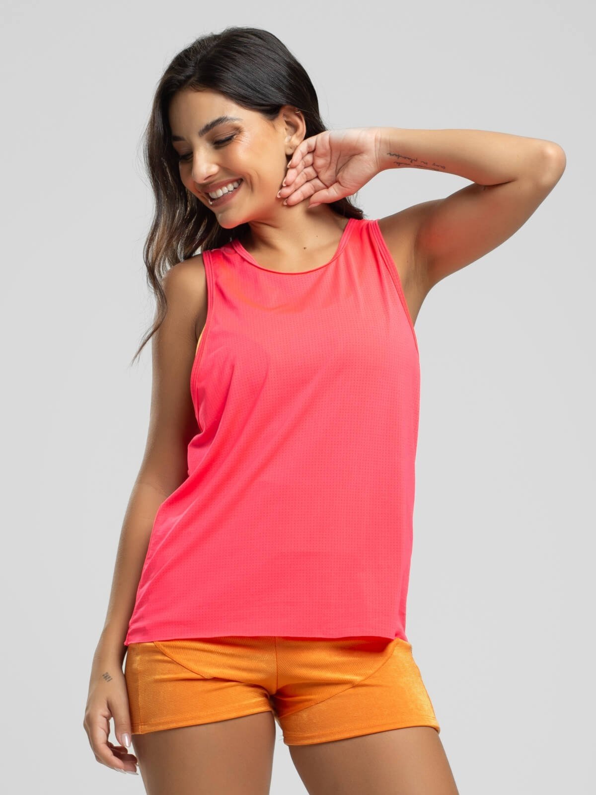 Vista 3 Regata Feminina Fitness Beach Tennis Tecido DryFit Vicbela Rosa pink/rosa rosa Vicbela pink/rosa rosa