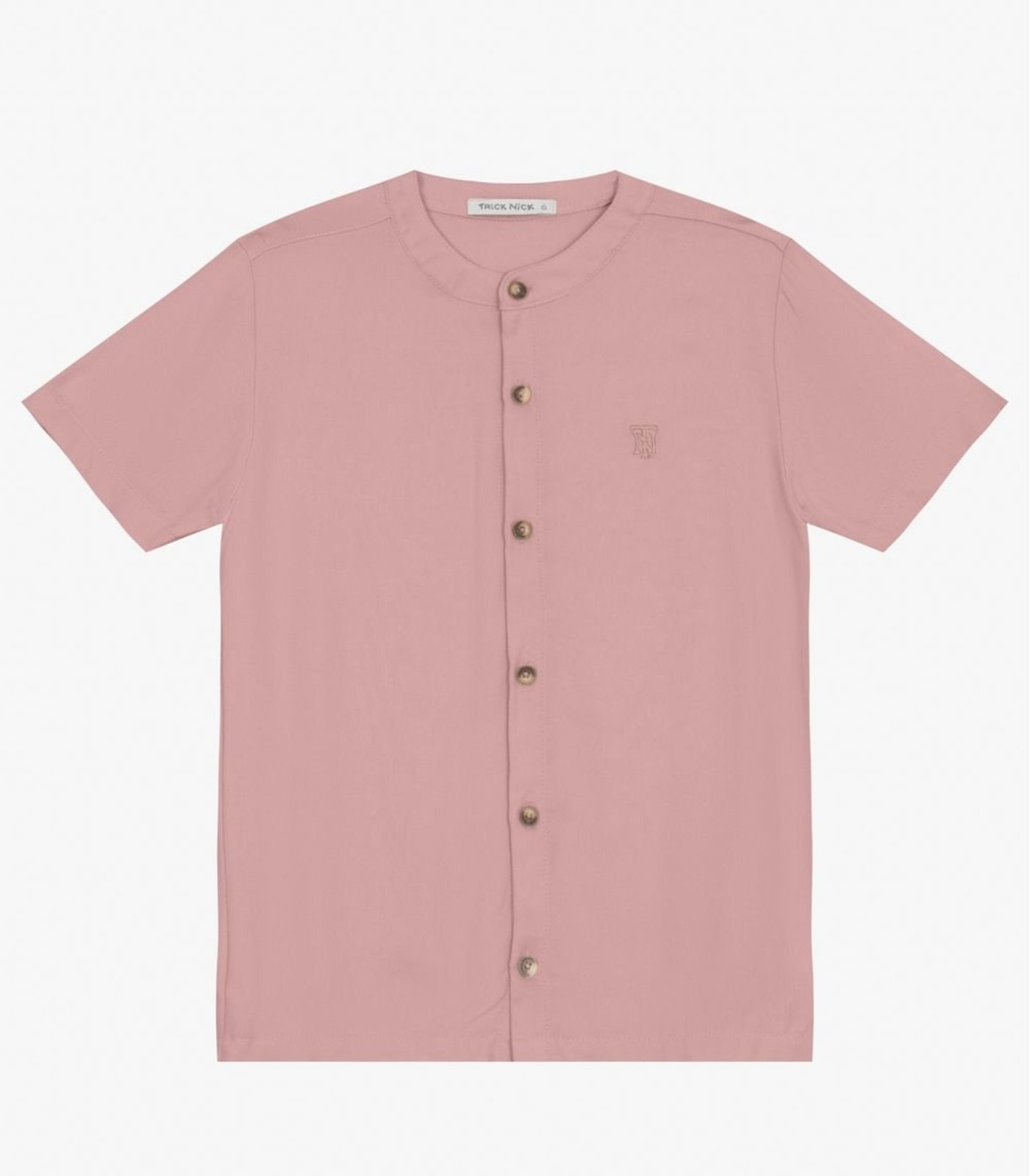 Infantil - Camisa Menino em Viscose Sarjada Trick Nick Rosa