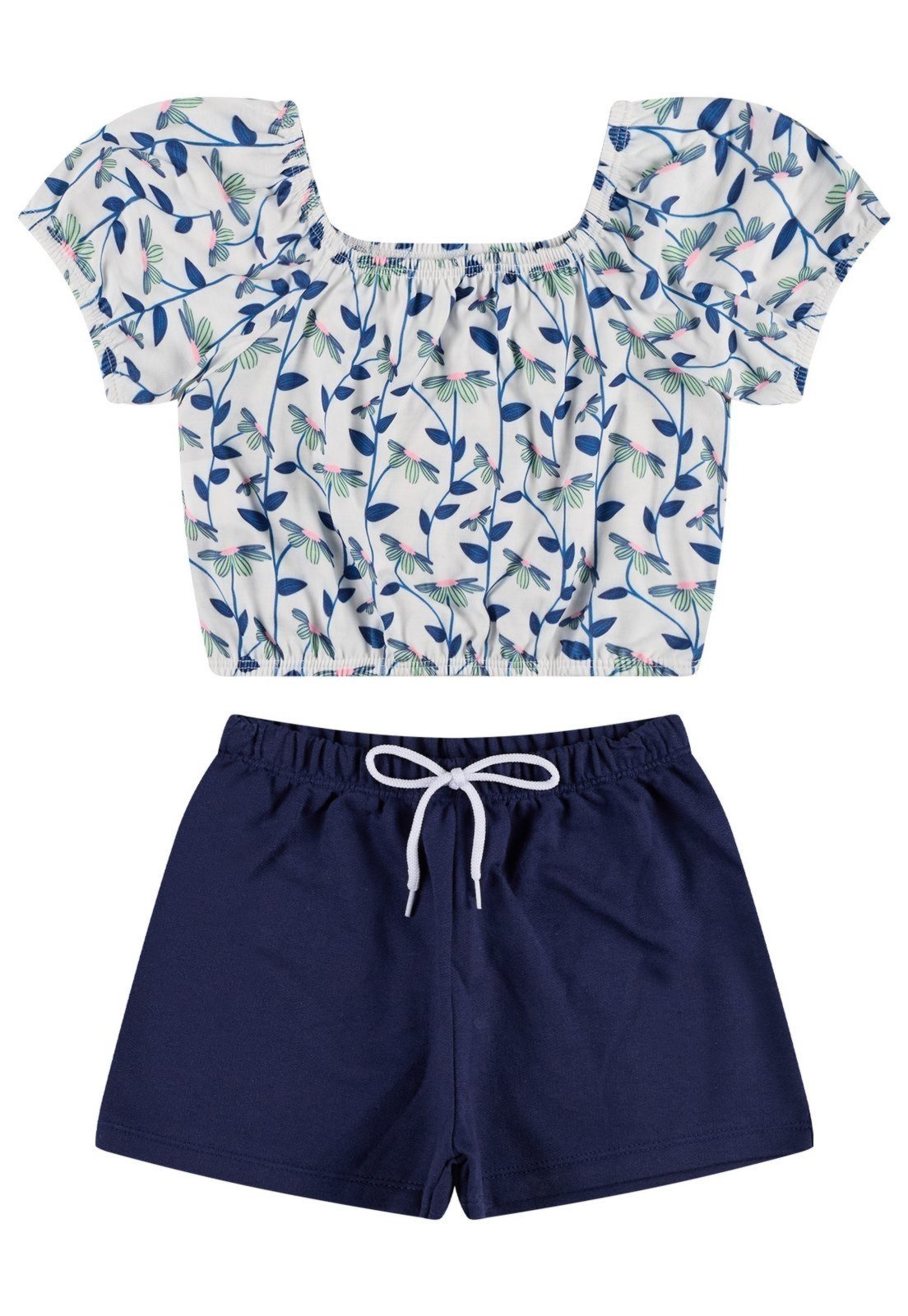 Vista 3 Infantil - Conjunto Sublimado Florais VIDA COSTEIRA branco VIDA COSTEIRA branco