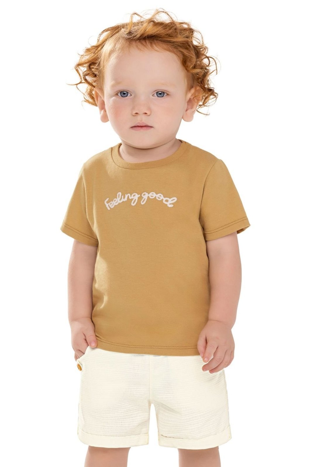 Infantil - Conjunto Menino Bordado Curto Colorittá Amarelo