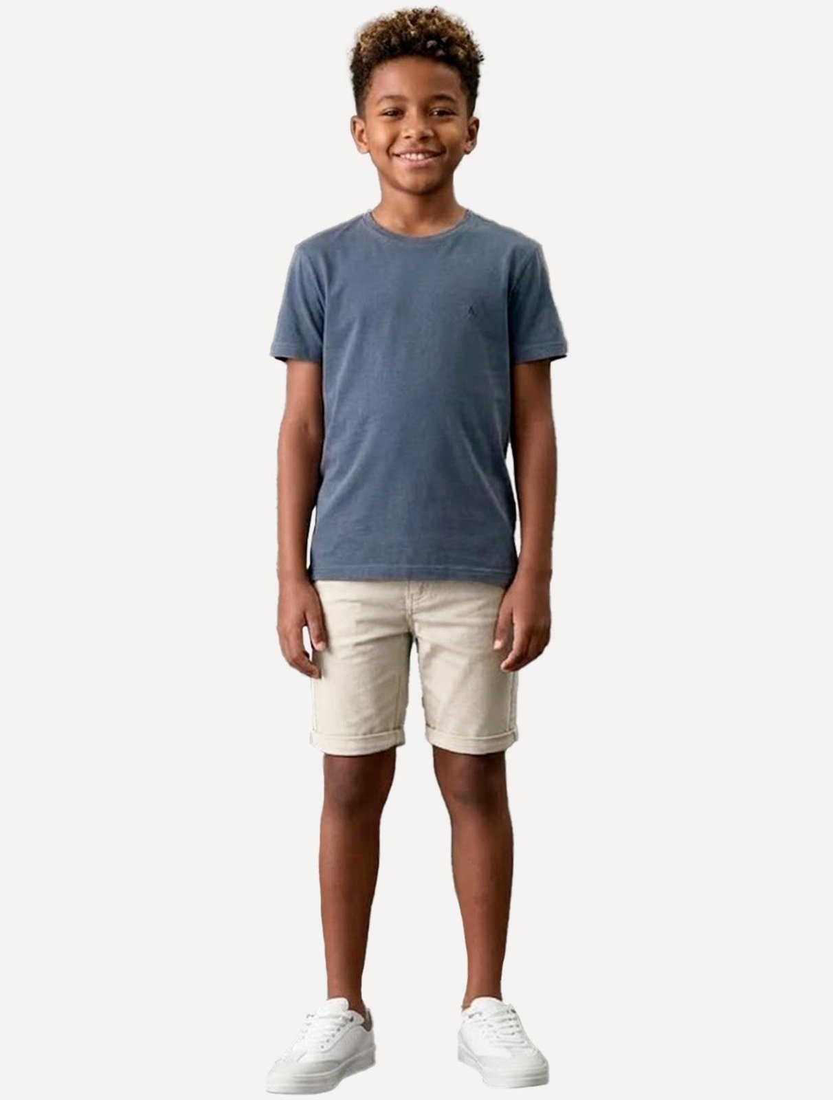 Infantil - Bermuda Calvin Klein Jeans Slim Color Chino Caqui Claro