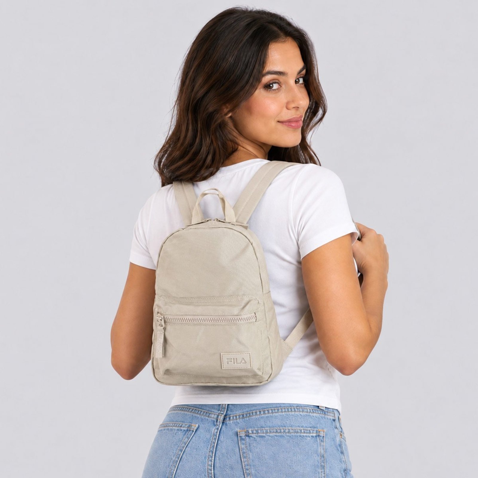 Mochila Fila Mini Box Letter Bege