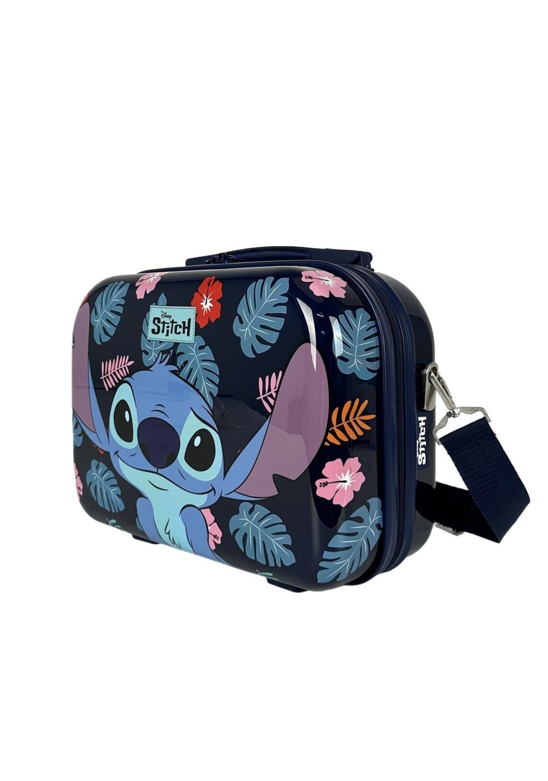 Vista 3 Infantil - Frasqueira Grande Juvenil Policarbonato Stitch Disney Luxcel azul