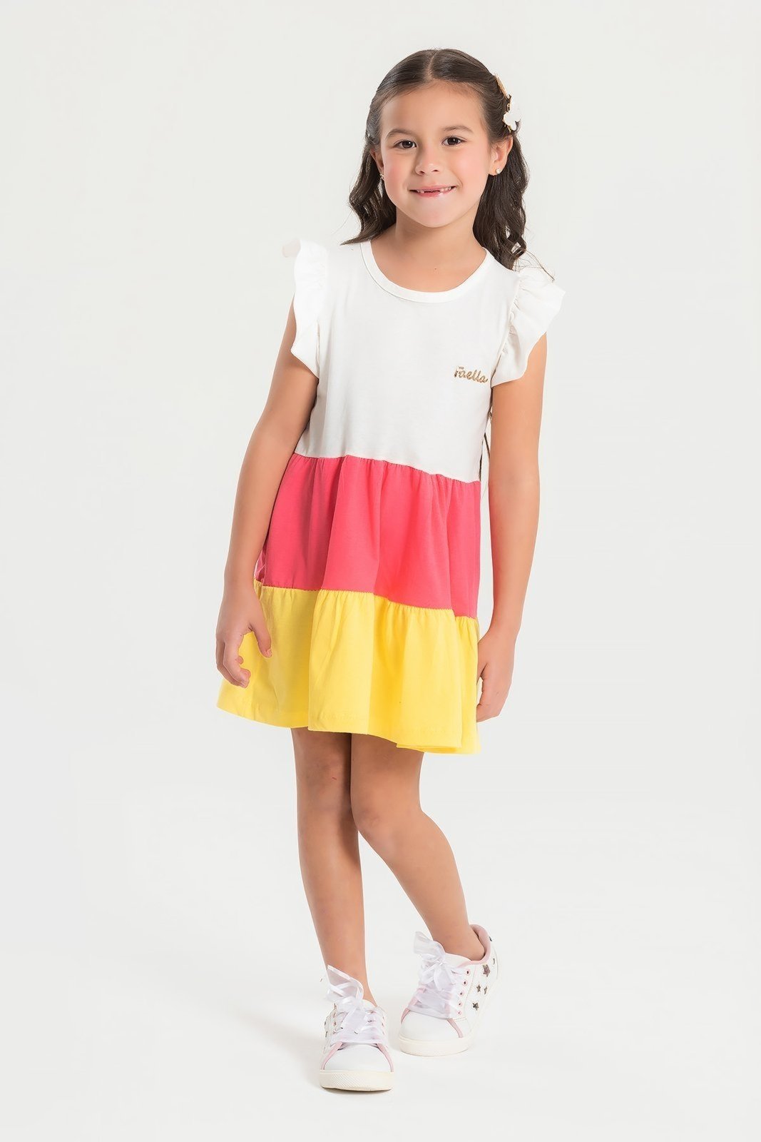 Infantil – Vestido Verão Feminino Três Marias Off White – Mega