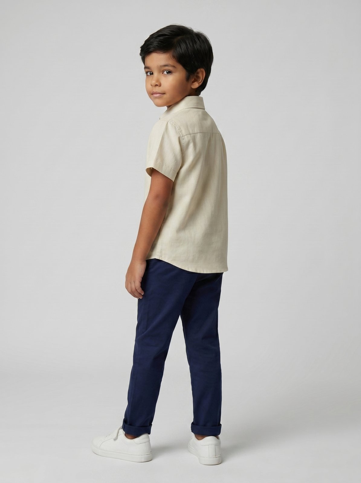 Vista 3 Infantil - Camisa Manga Curta Algodão Manteiga - 06 Traymon amarelo Traymon amarelo